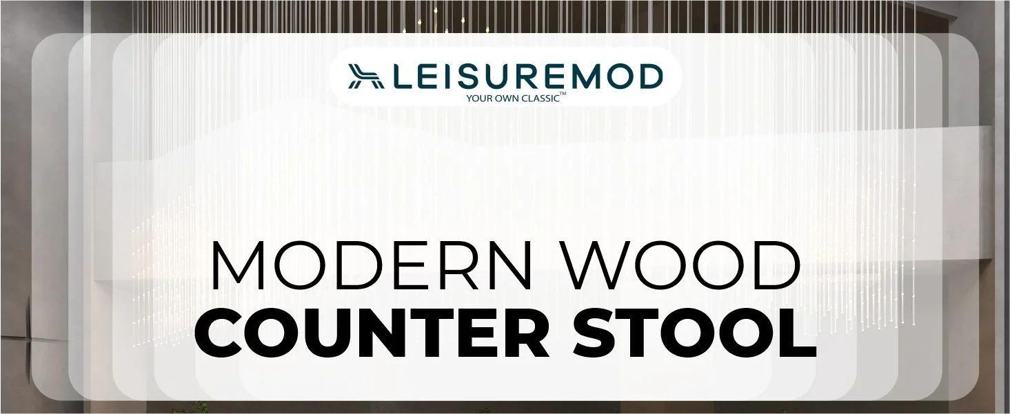 Melrose Modern Wood Counter Stool With Chrome Frame