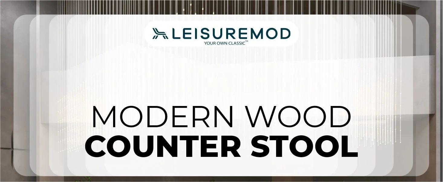 Melrose Modern Wood Counter Stool With Chrome Frame