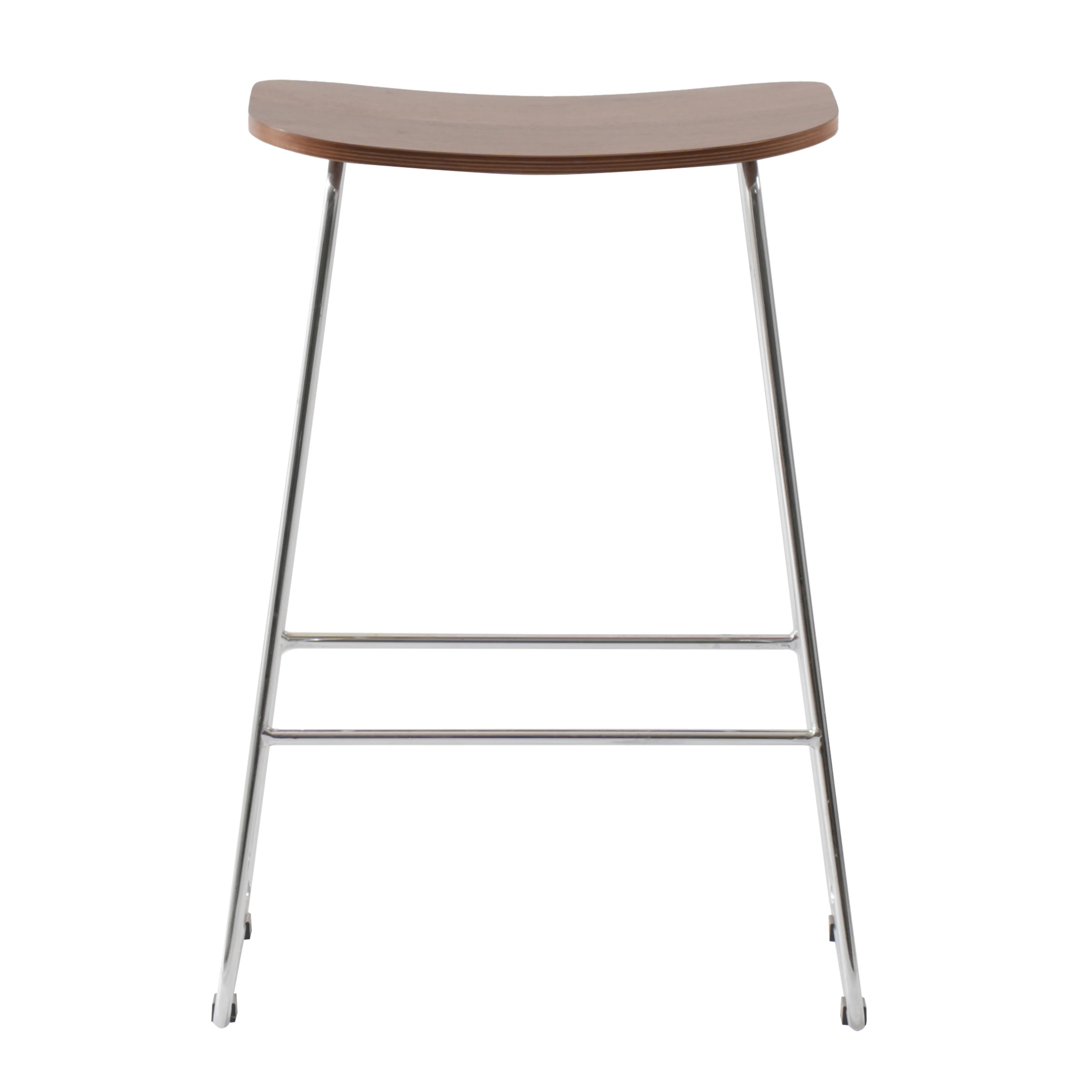 Melrose Modern Wood Counter Stool With Chrome Frame