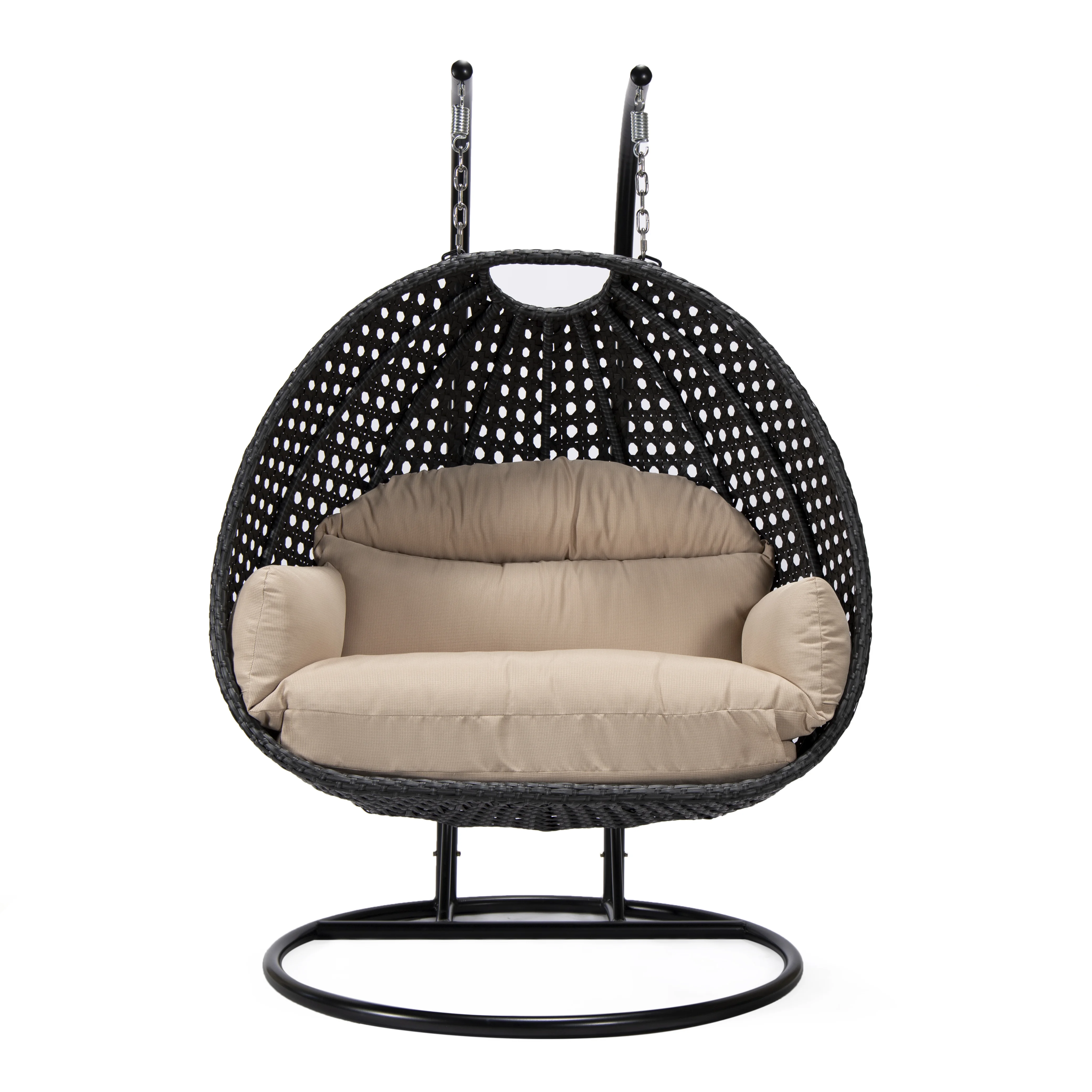 Mendoza Charcoal Wicker Hanging 2 person Egg Swing Chair