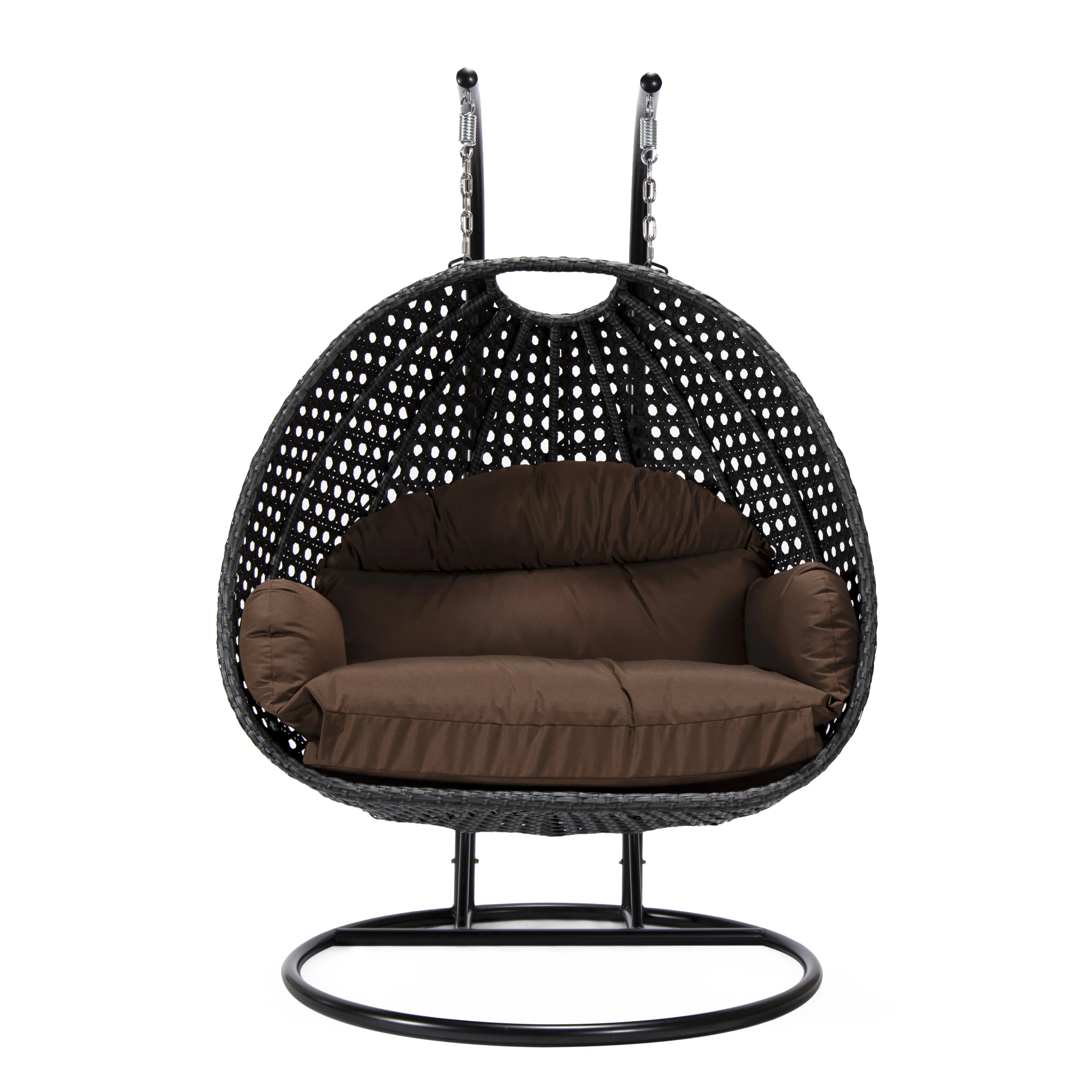 Mendoza Charcoal Wicker Hanging 2 person Egg Swing Chair