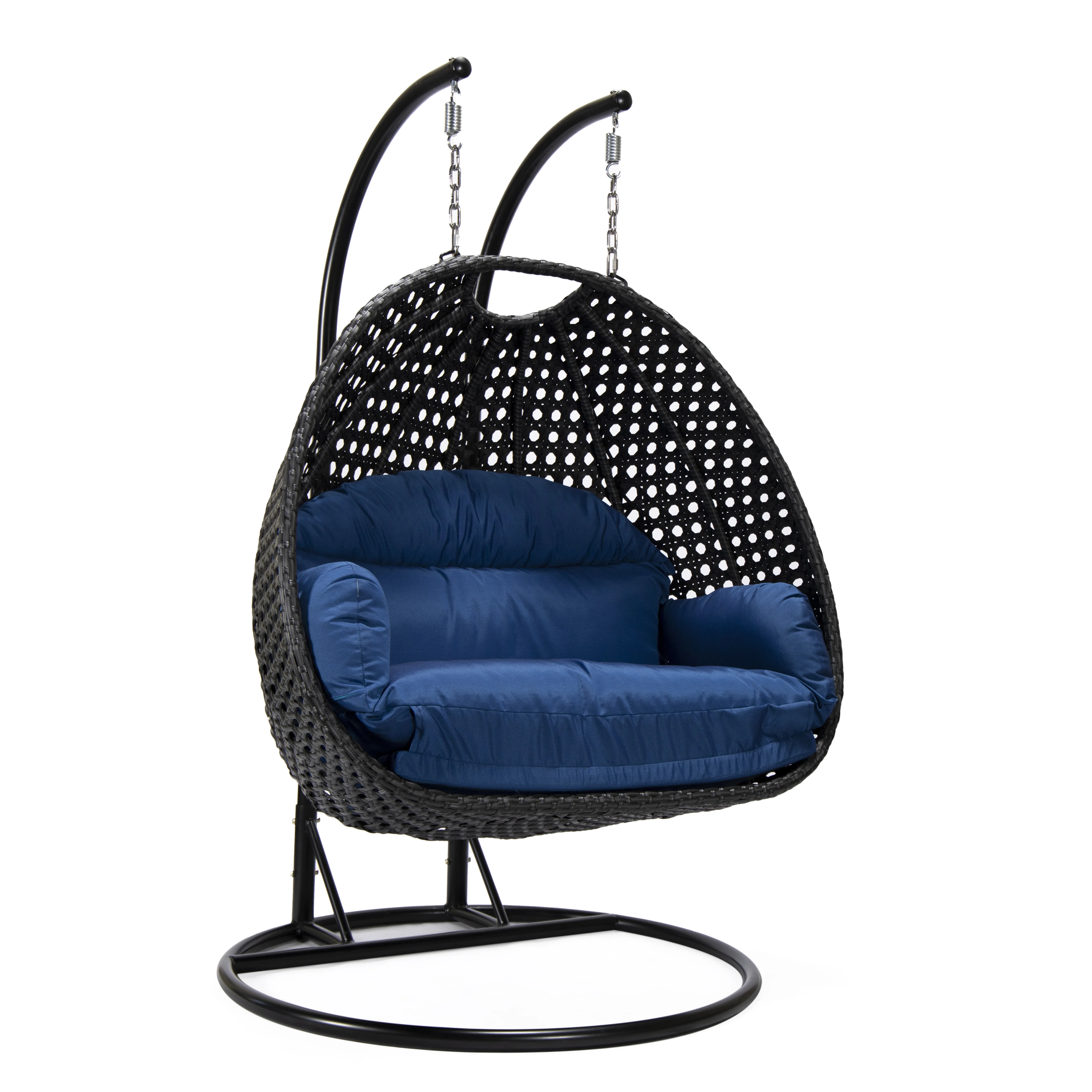 Mendoza Charcoal Wicker Hanging 2 person Egg Swing Chair