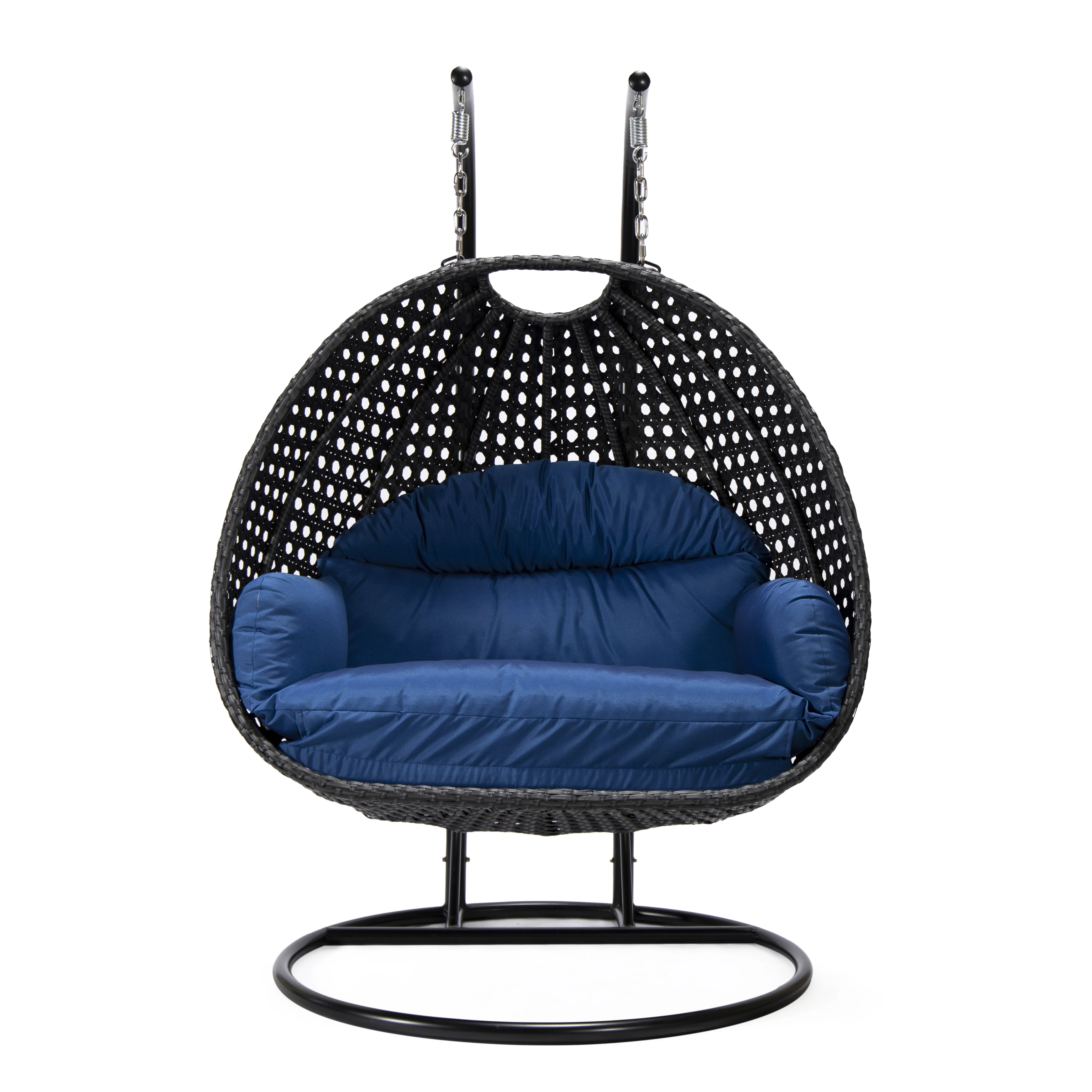 Mendoza Charcoal Wicker Hanging 2 person Egg Swing Chair