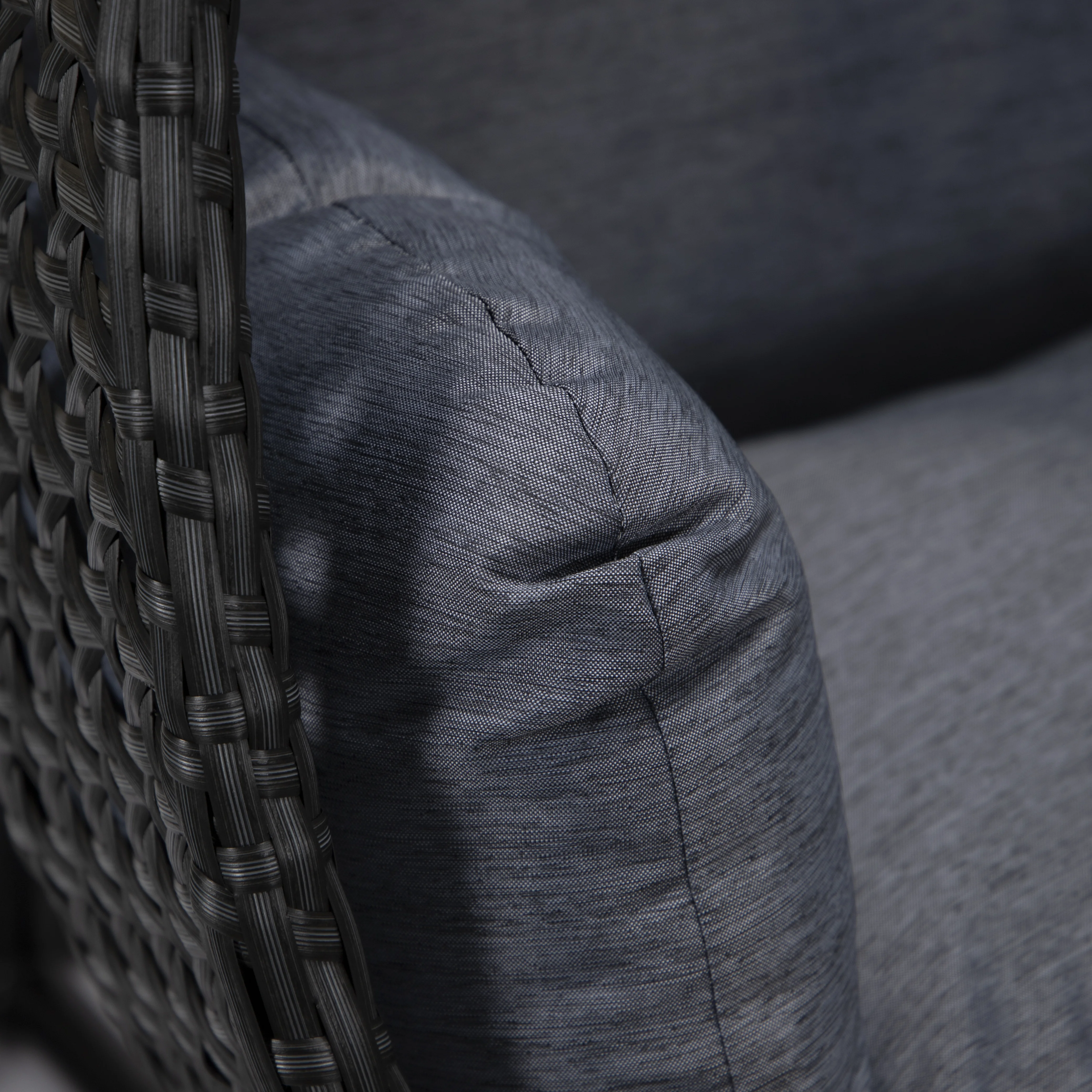 Mendoza Charcoal Wicker Hanging 2 person Egg Swing Chair