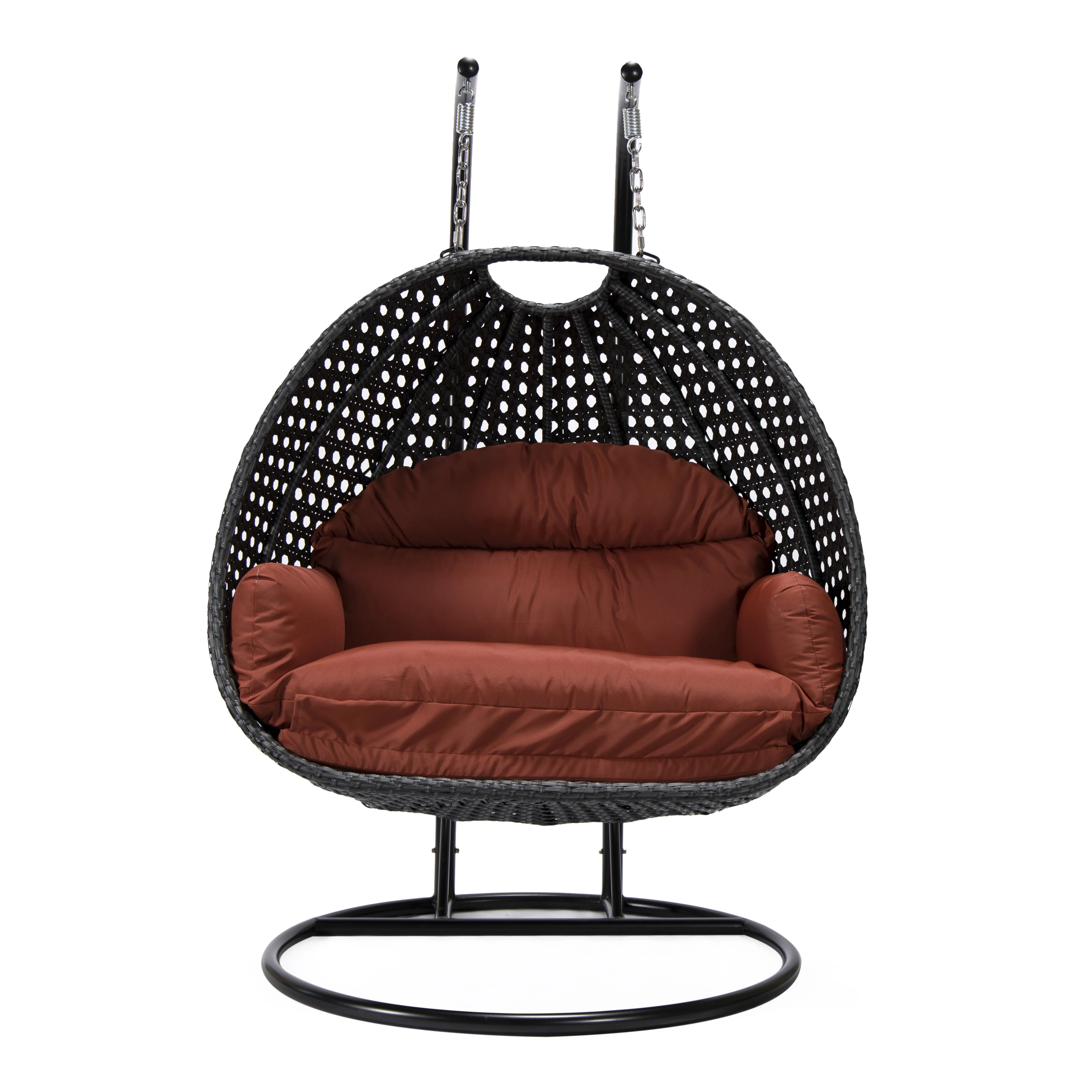 Mendoza Charcoal Wicker Hanging 2 person Egg Swing Chair