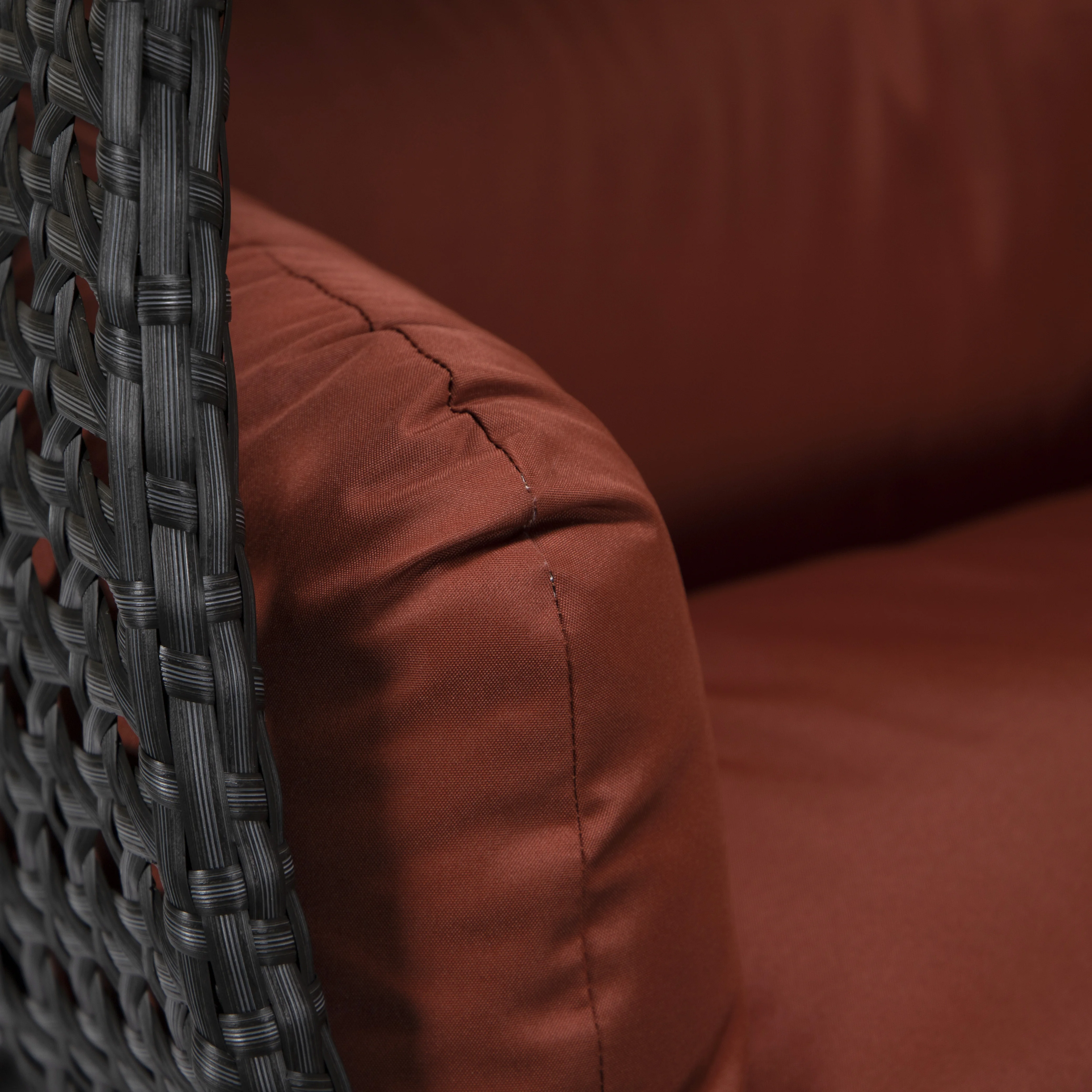 Mendoza Charcoal Wicker Hanging 2 person Egg Swing Chair