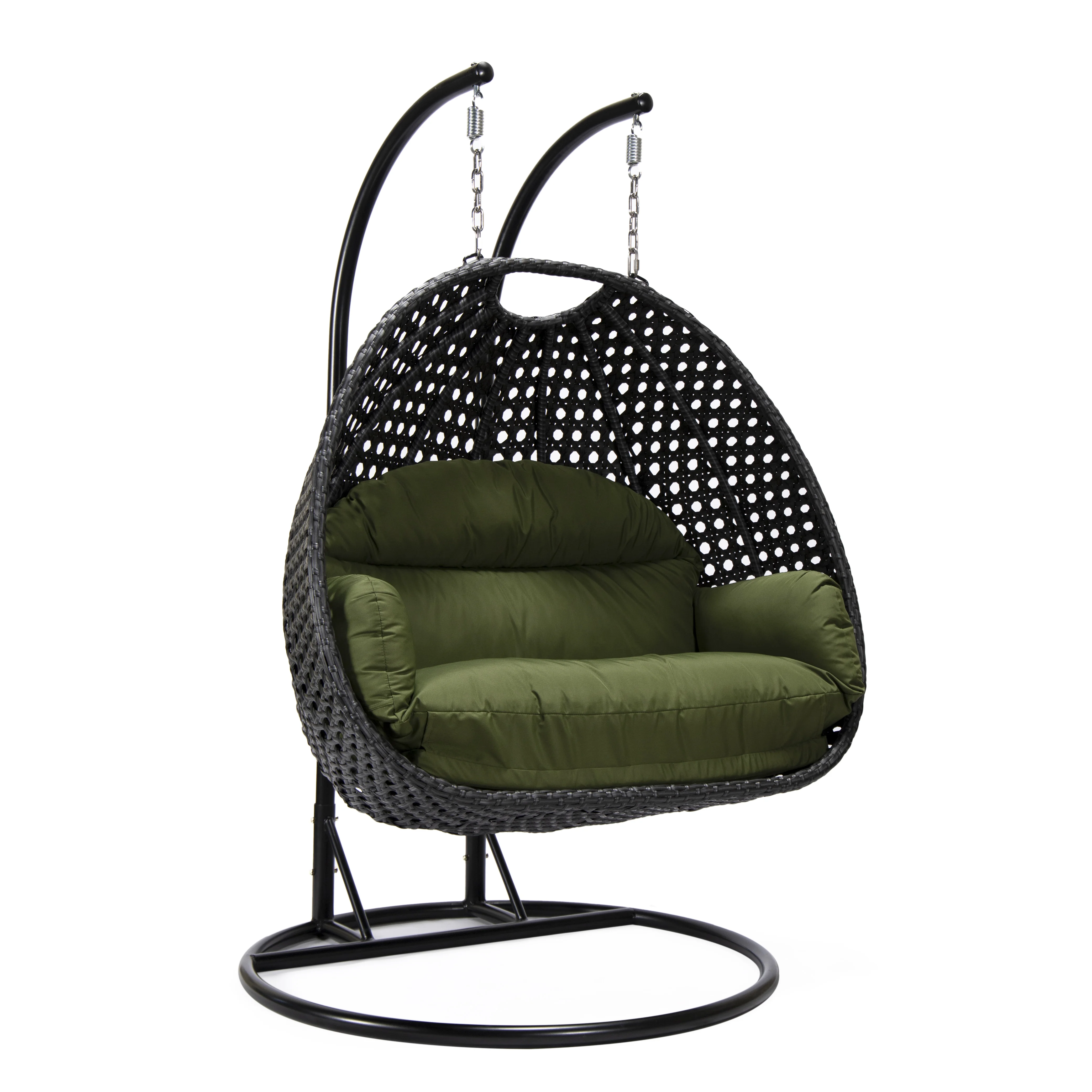 Mendoza Charcoal Wicker Hanging 2 person Egg Swing Chair