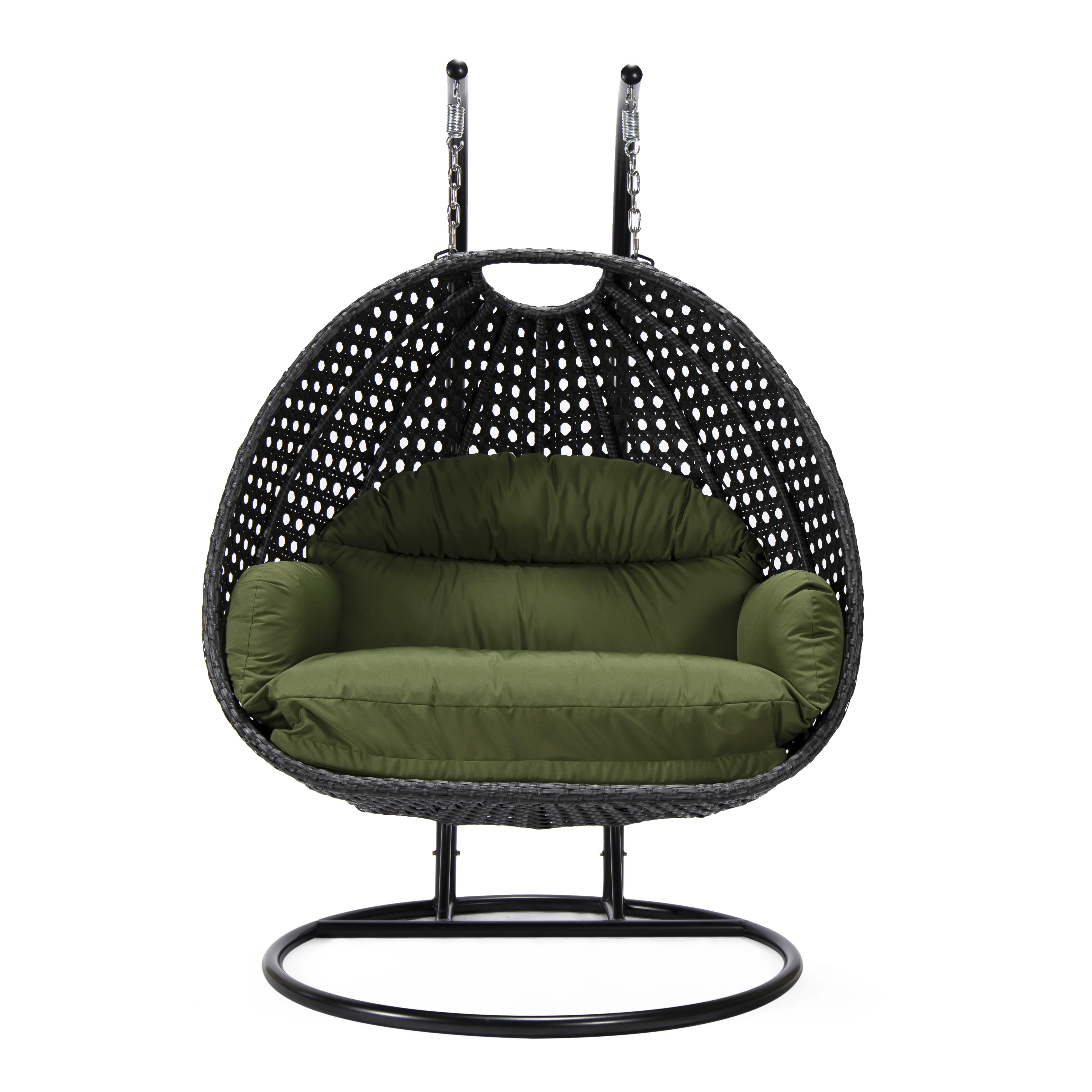 Mendoza Charcoal Wicker Hanging 2 person Egg Swing Chair