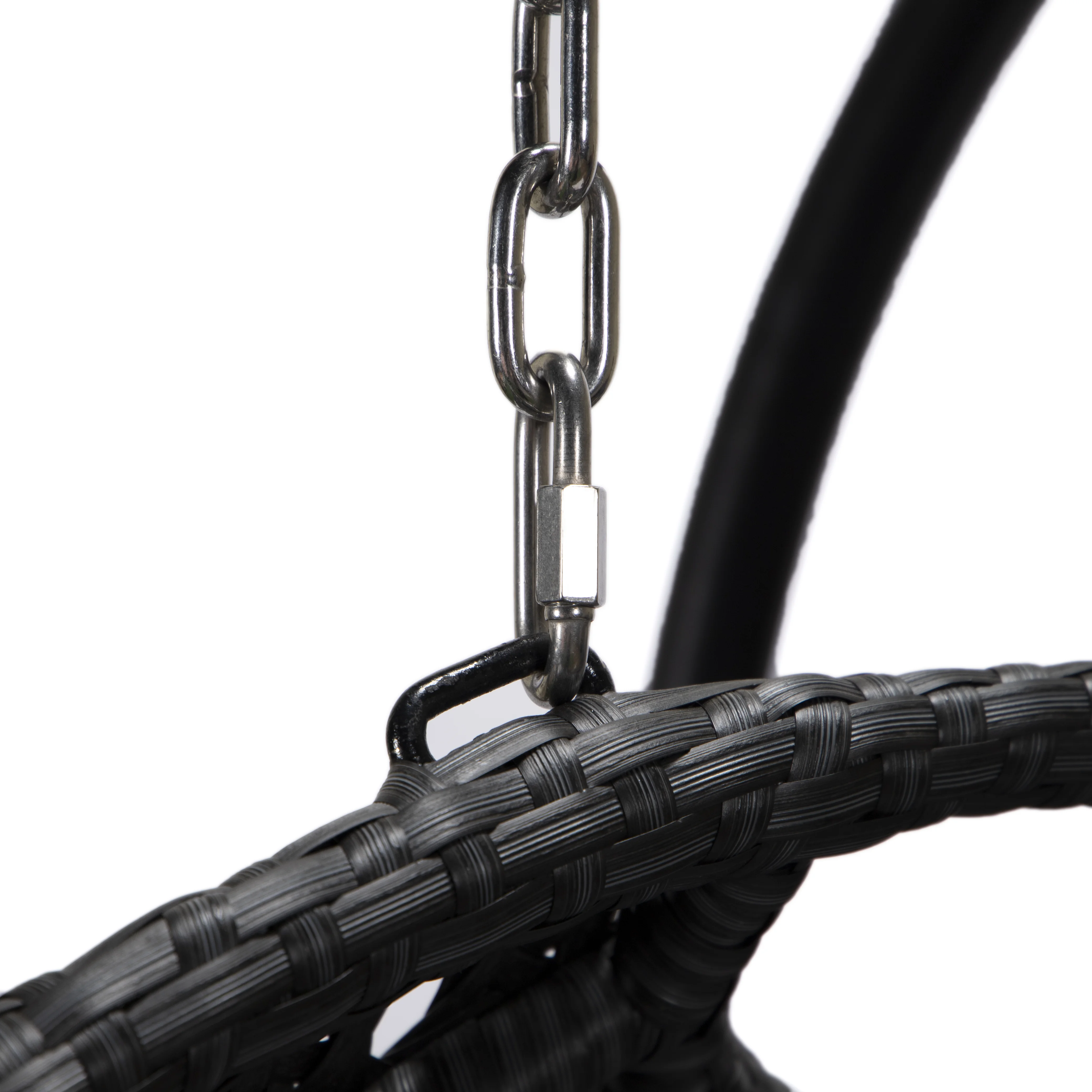 Mendoza Charcoal Wicker Hanging 2 person Egg Swing Chair