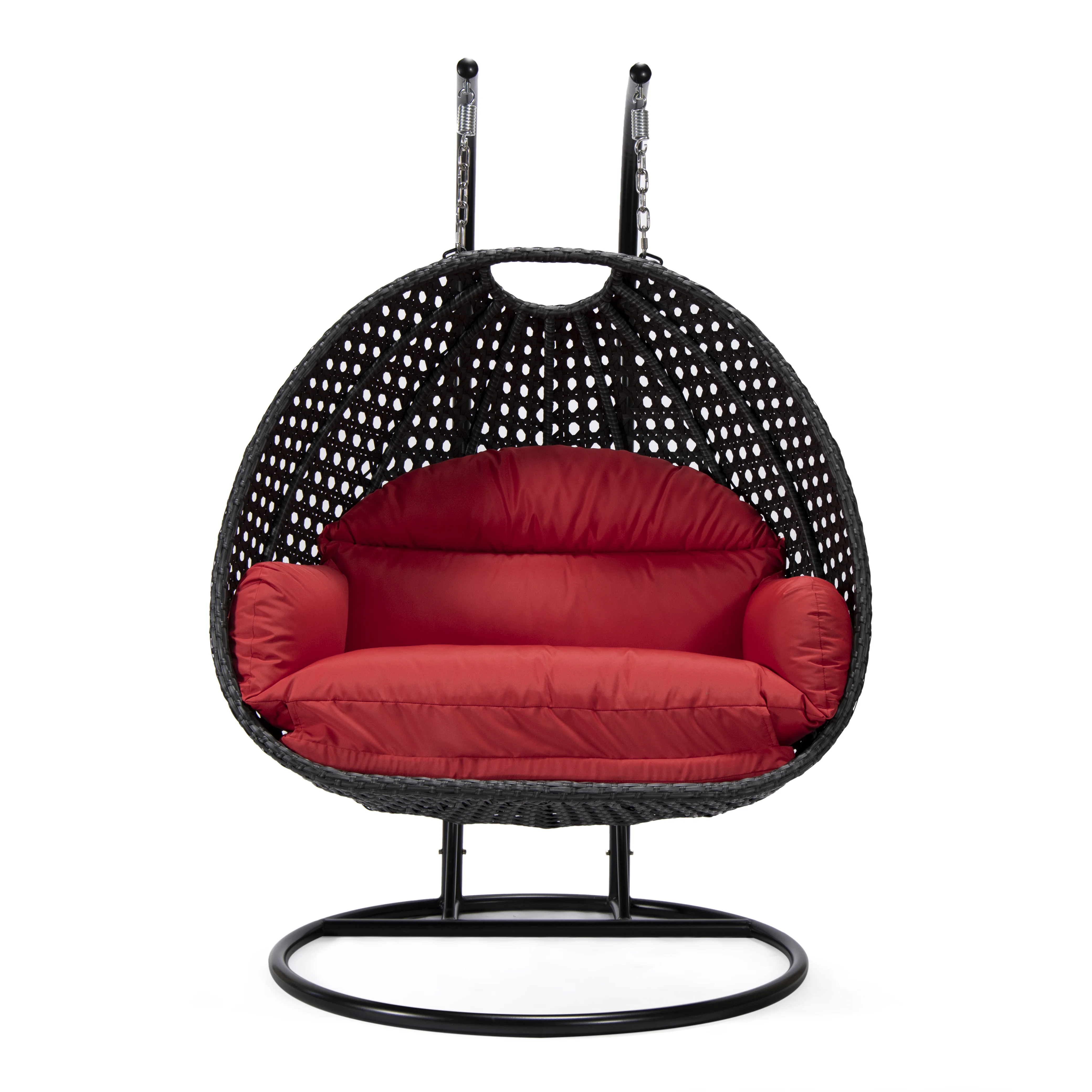 Mendoza Charcoal Wicker Hanging 2 person Egg Swing Chair