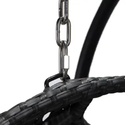 Mendoza Charcoal Wicker Hanging 2 person Egg Swing Chair