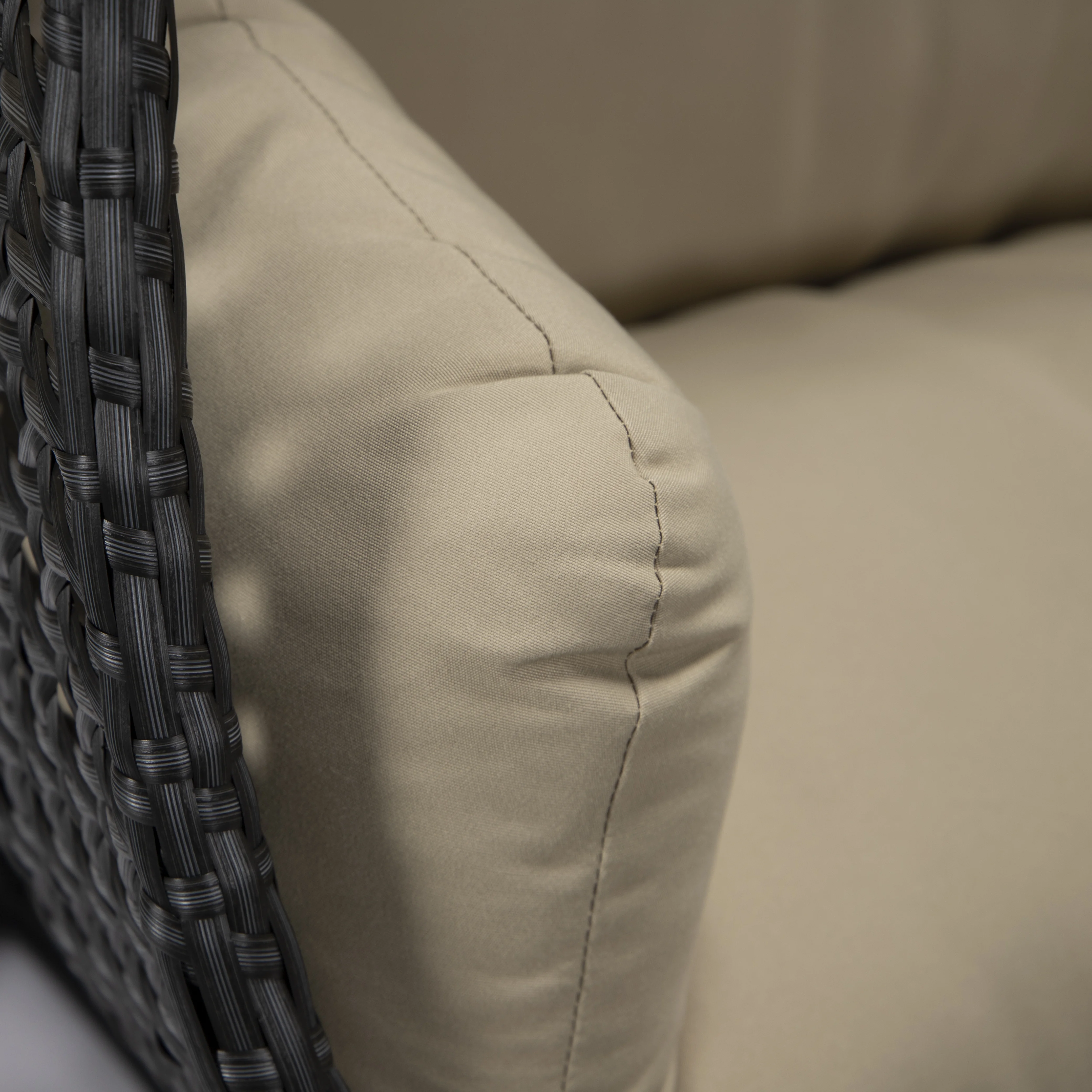 Mendoza Charcoal Wicker Hanging 2 person Egg Swing Chair