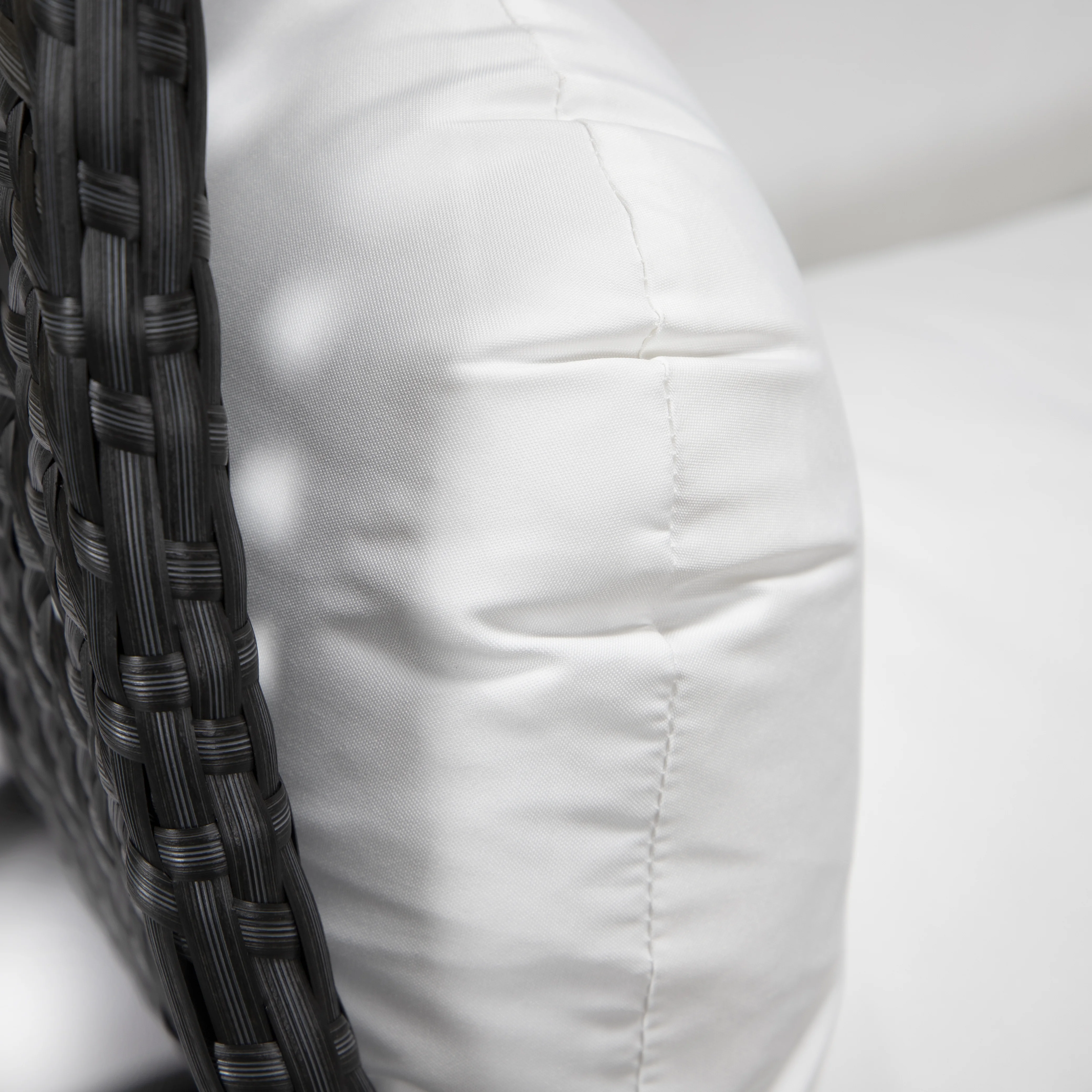 Mendoza Charcoal Wicker Hanging 2 person Egg Swing Chair