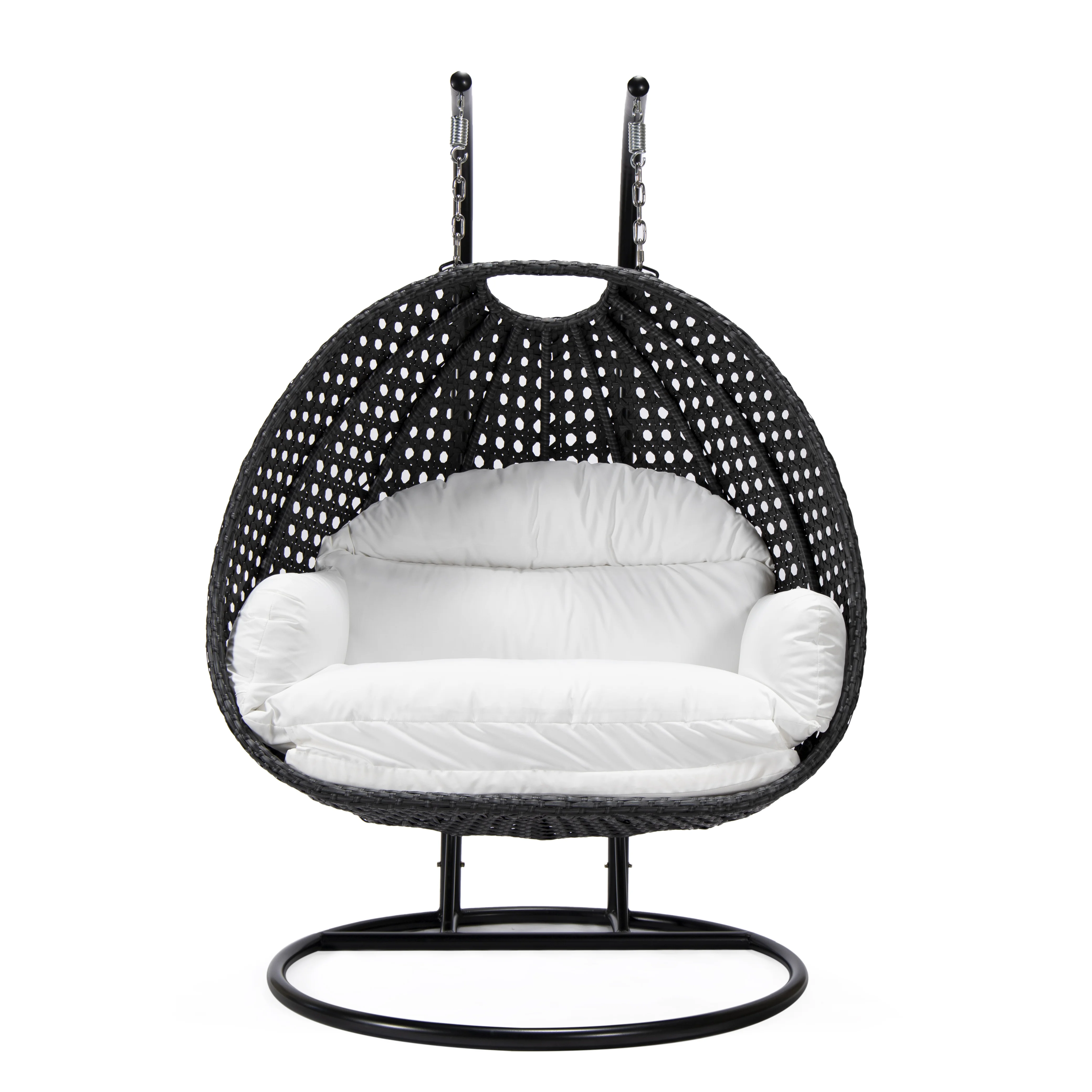 Mendoza Charcoal Wicker Hanging 2 person Egg Swing Chair