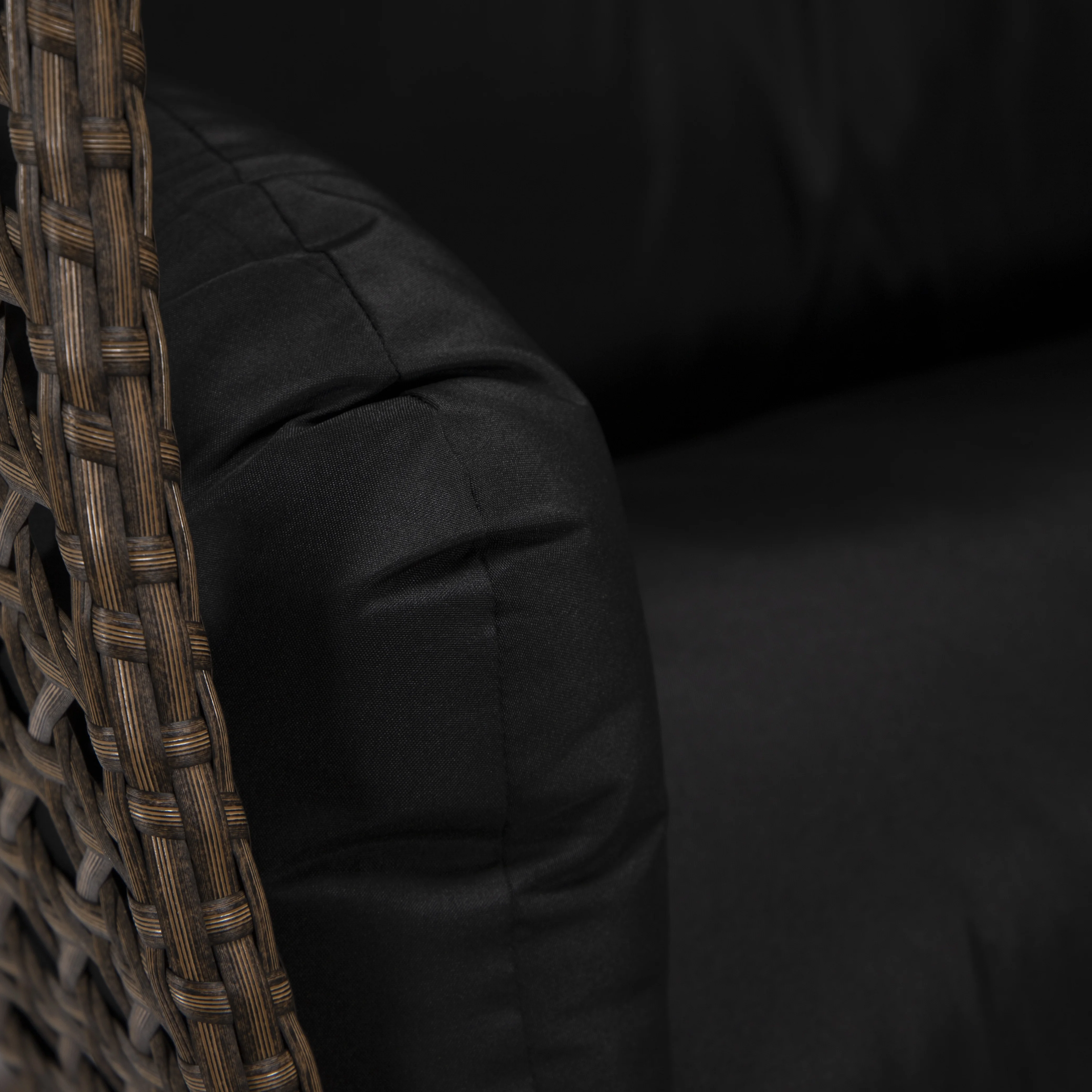 Mendoza Dark Brown Wicker Hanging 2 person Egg Swing Chair