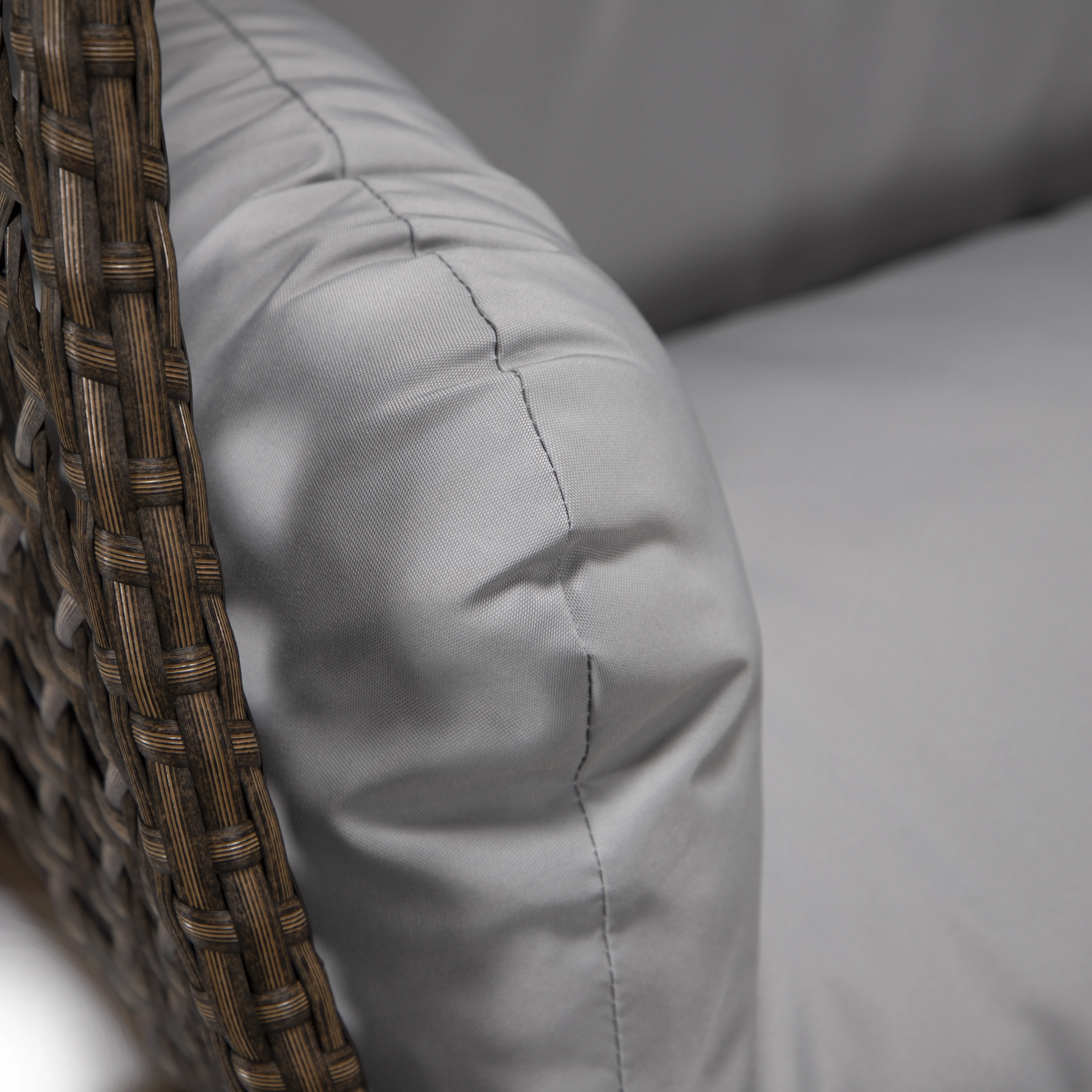 Mendoza Dark Brown Wicker Hanging 2 person Egg Swing Chair