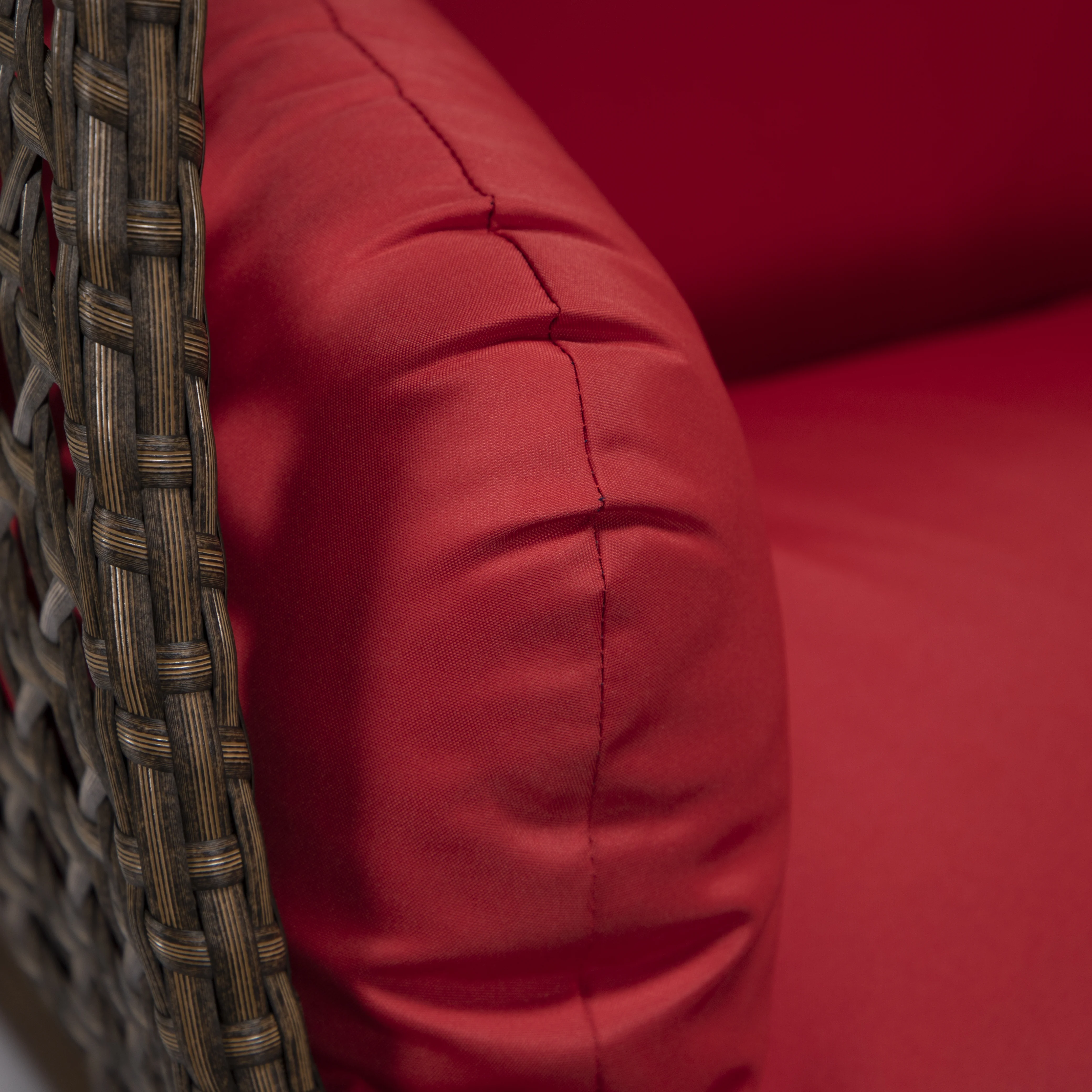 Mendoza Dark Brown Wicker Hanging 2 person Egg Swing Chair