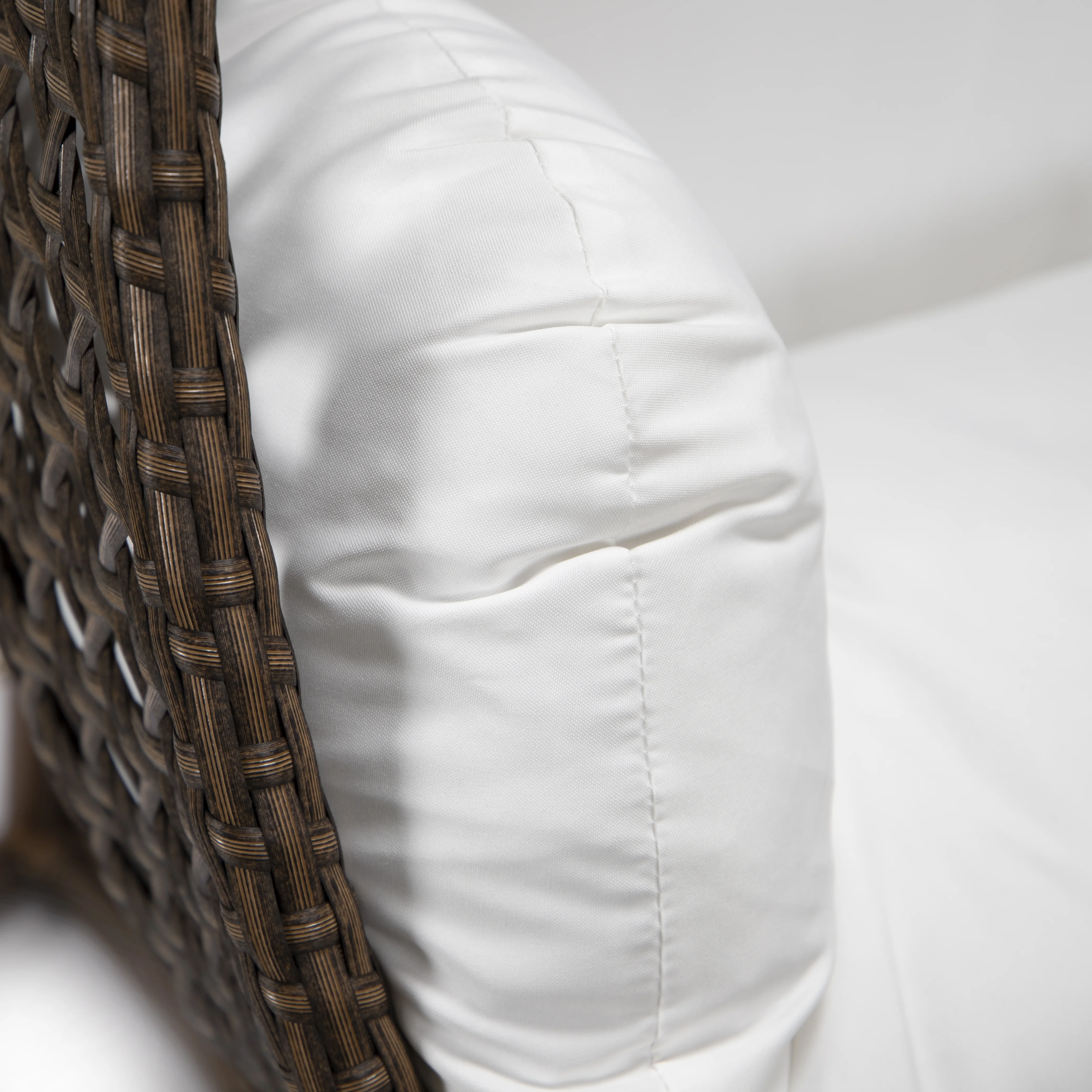 Mendoza Dark Brown Wicker Hanging 2 person Egg Swing Chair