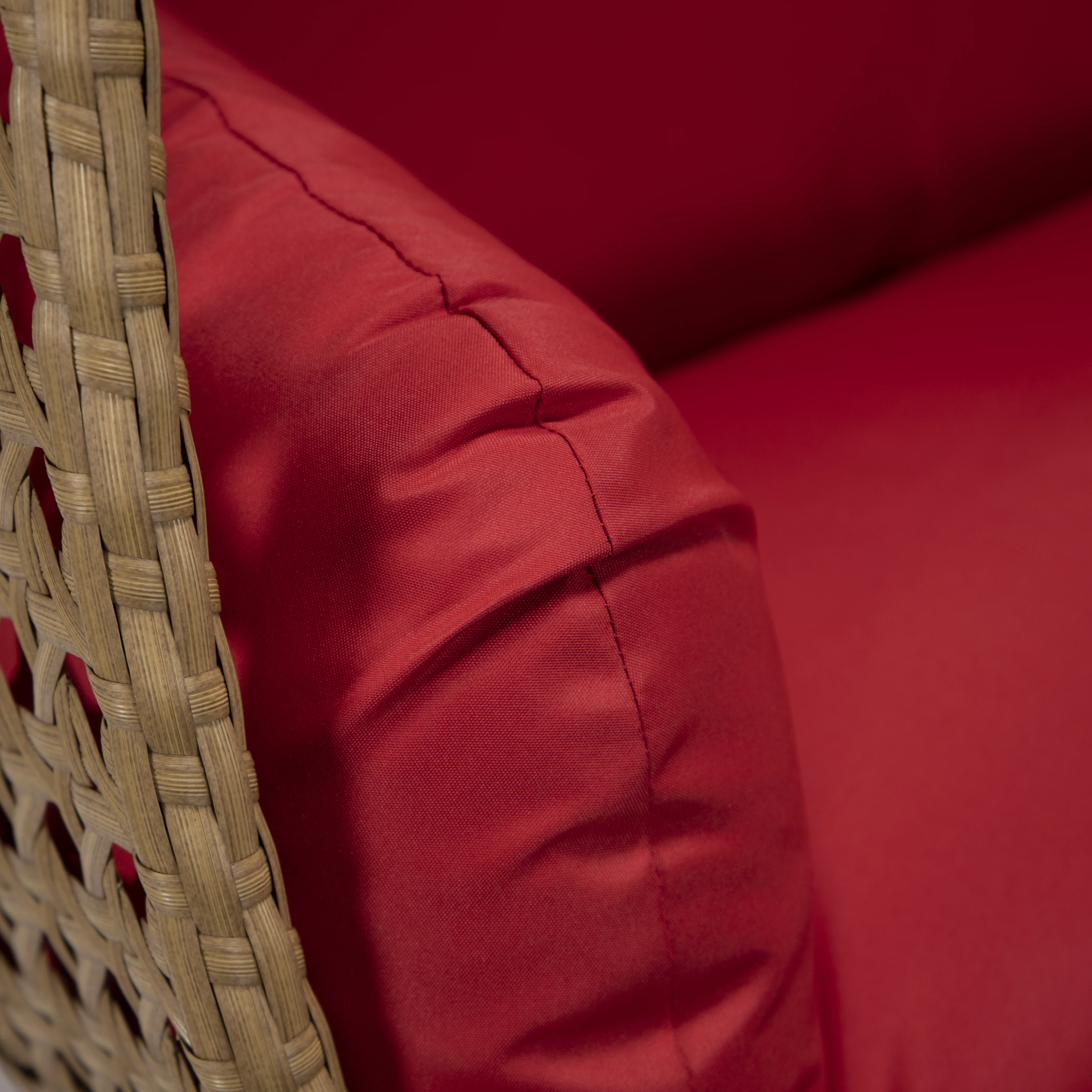 Mendoza Light Brown Wicker Hanging 2 person Egg Swing Chair