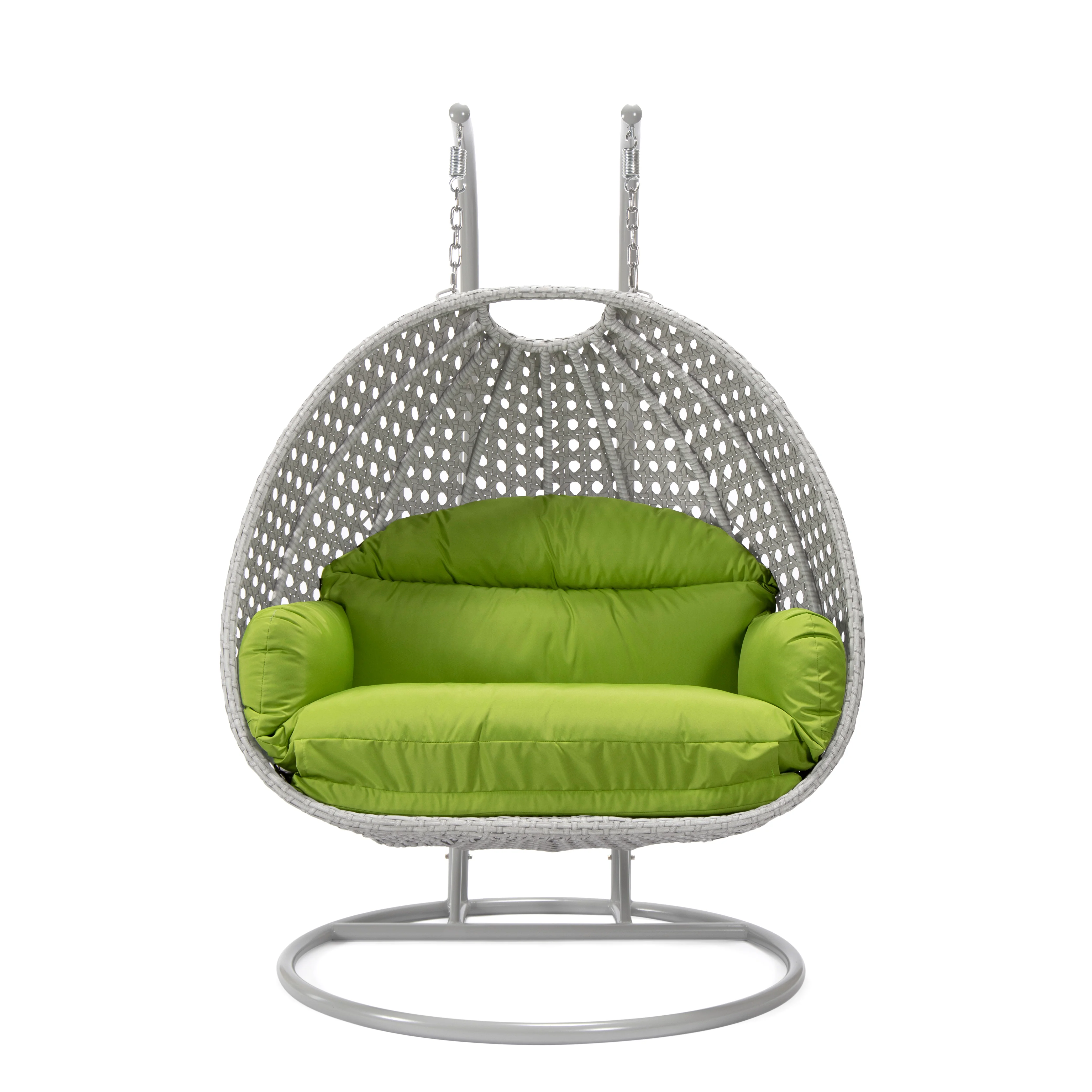 Mendoza Light Grey Wicker Hanging 2 person Egg Swing Chair