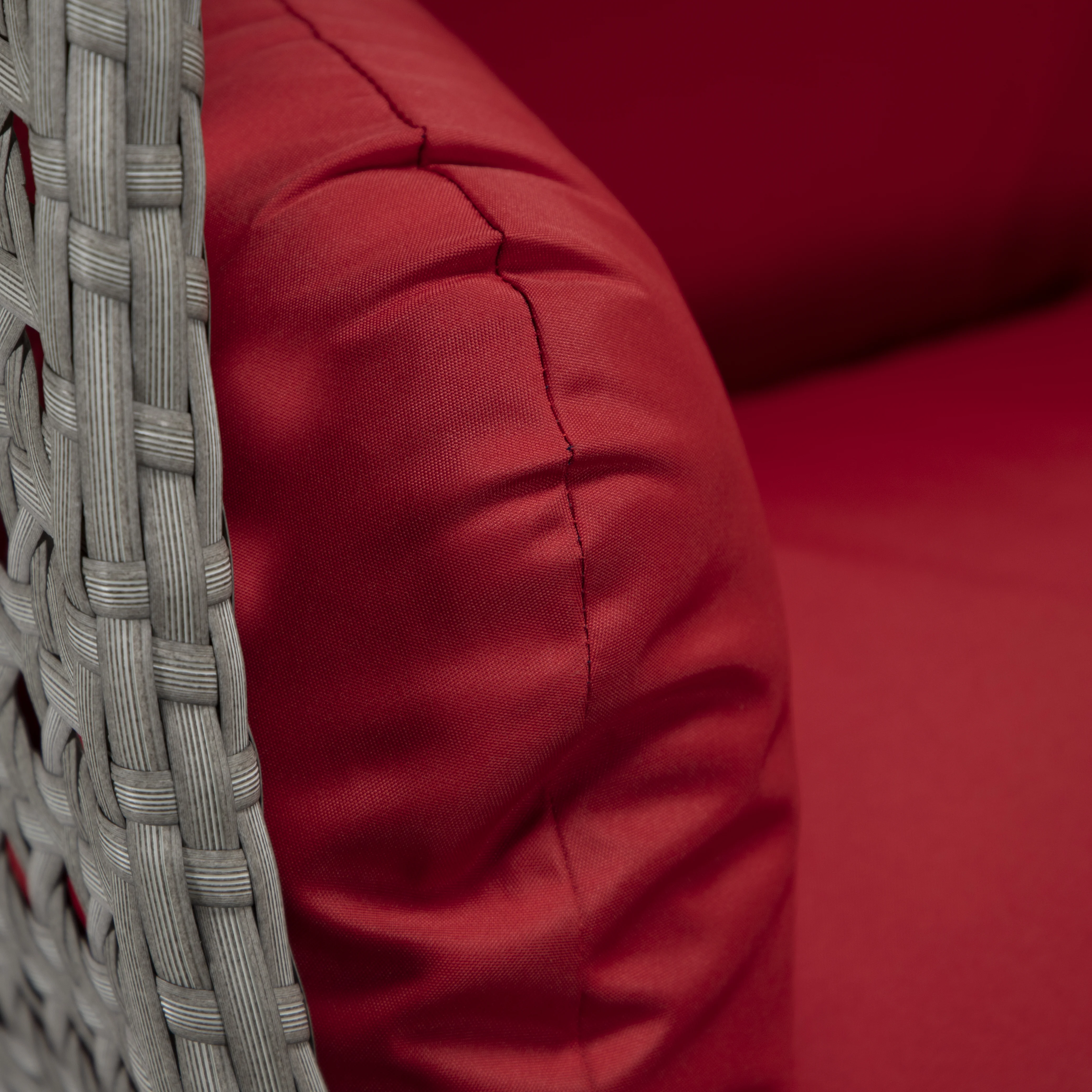 Mendoza Light Grey Wicker Hanging 2 person Egg Swing Chair