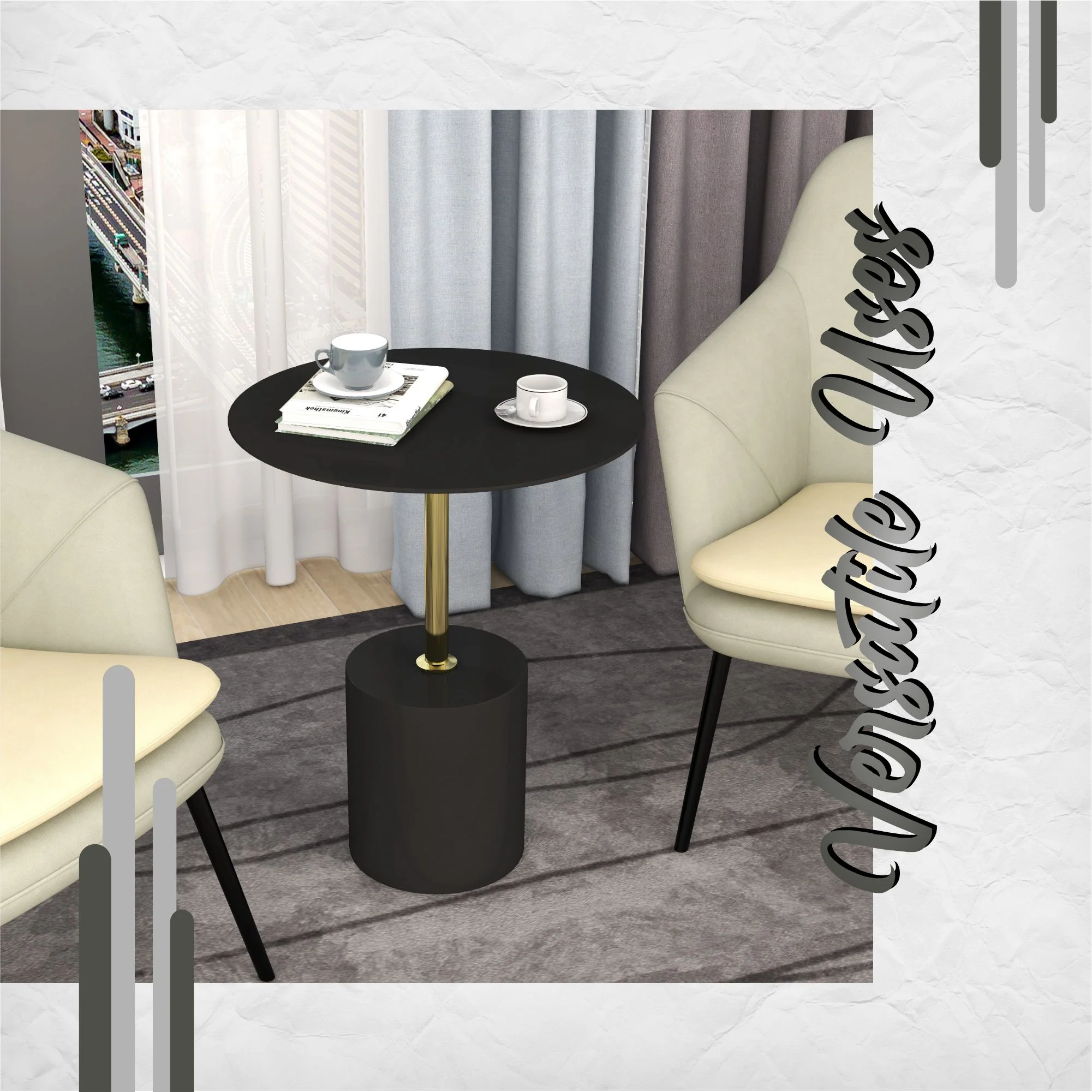 Malta Collection Modern End Table In Black