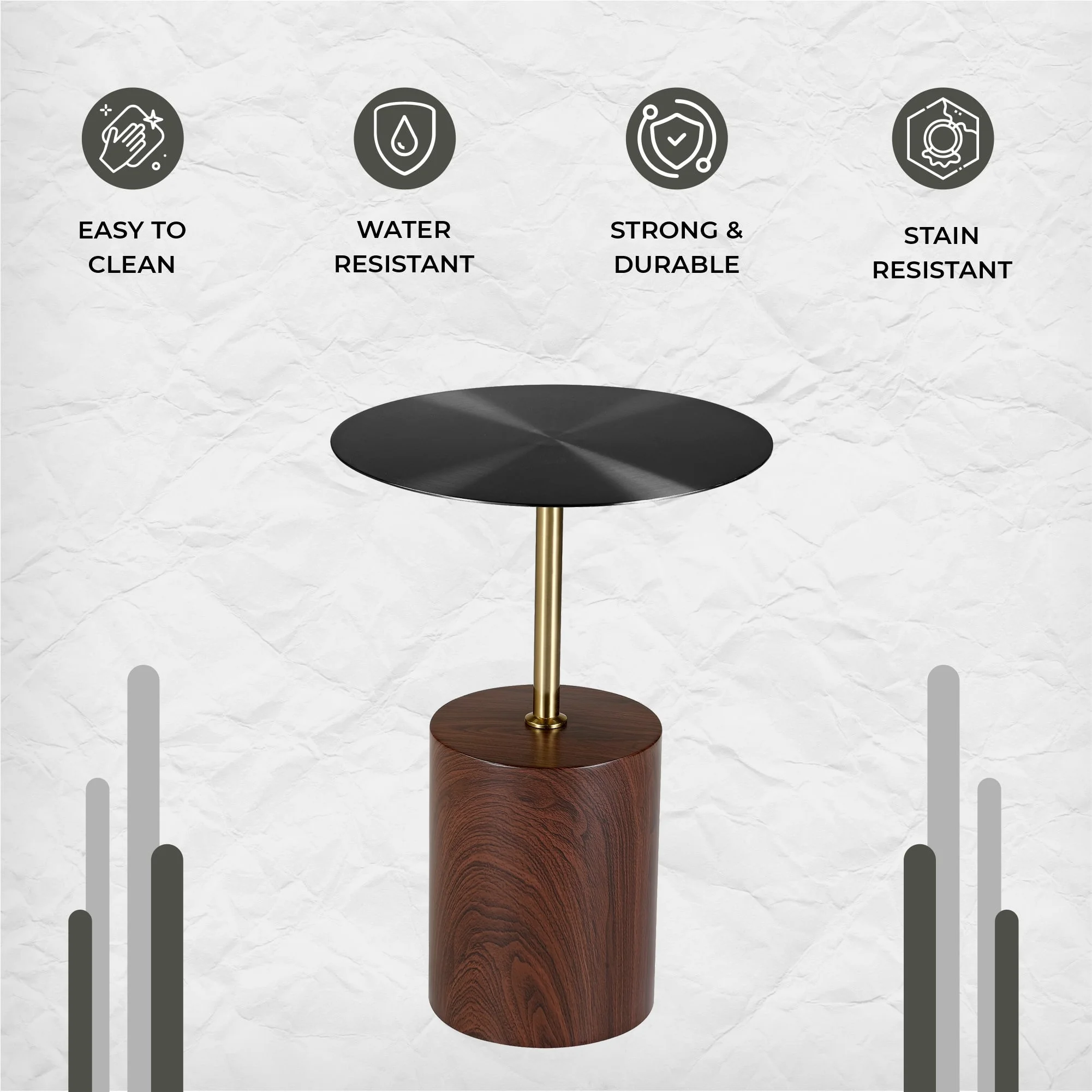 Malta Collection Modern End Table In Brown