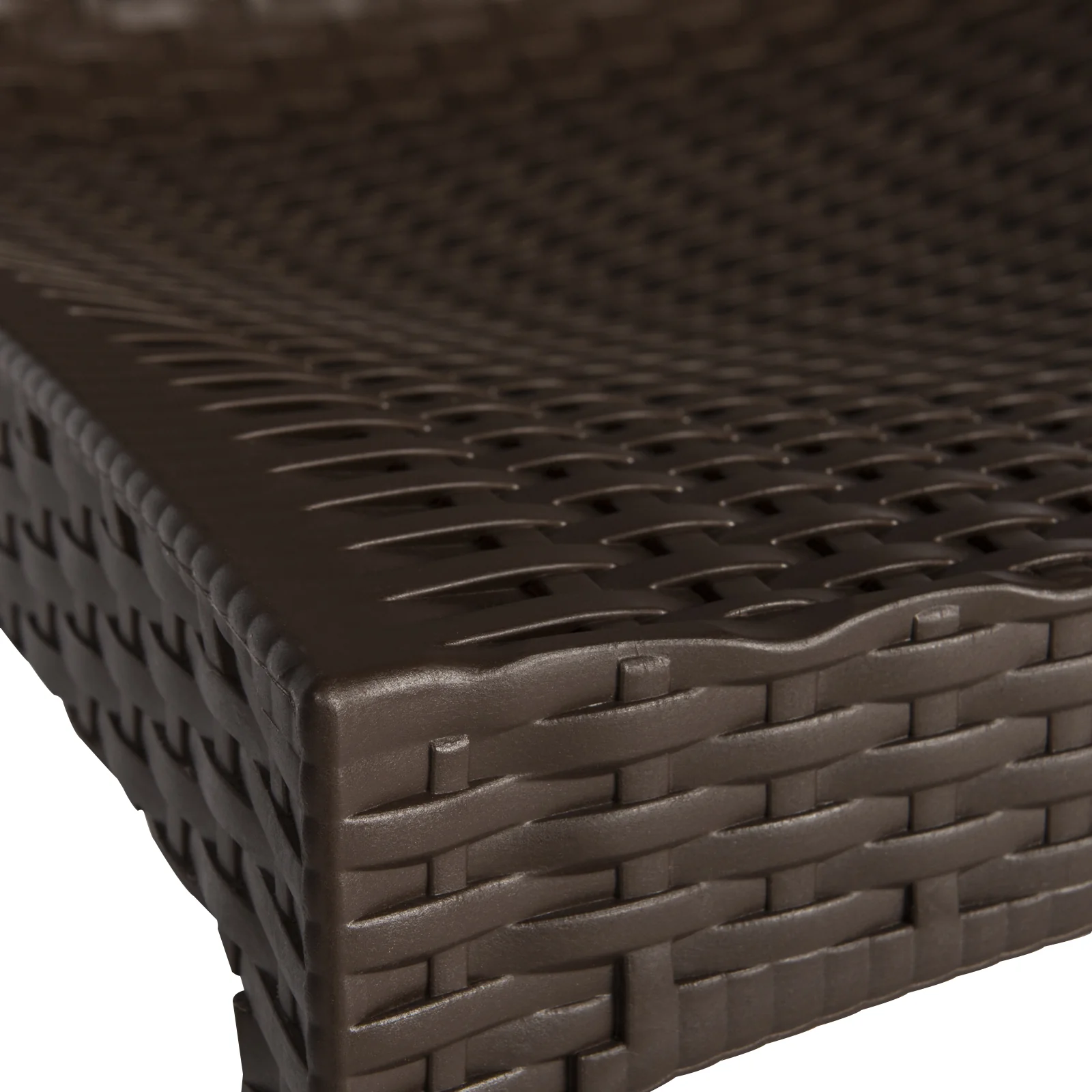 Mace 3-Piece Outdoor Dining Set with Plastic Square Table and 2 Stackable Chairs with Weave Design