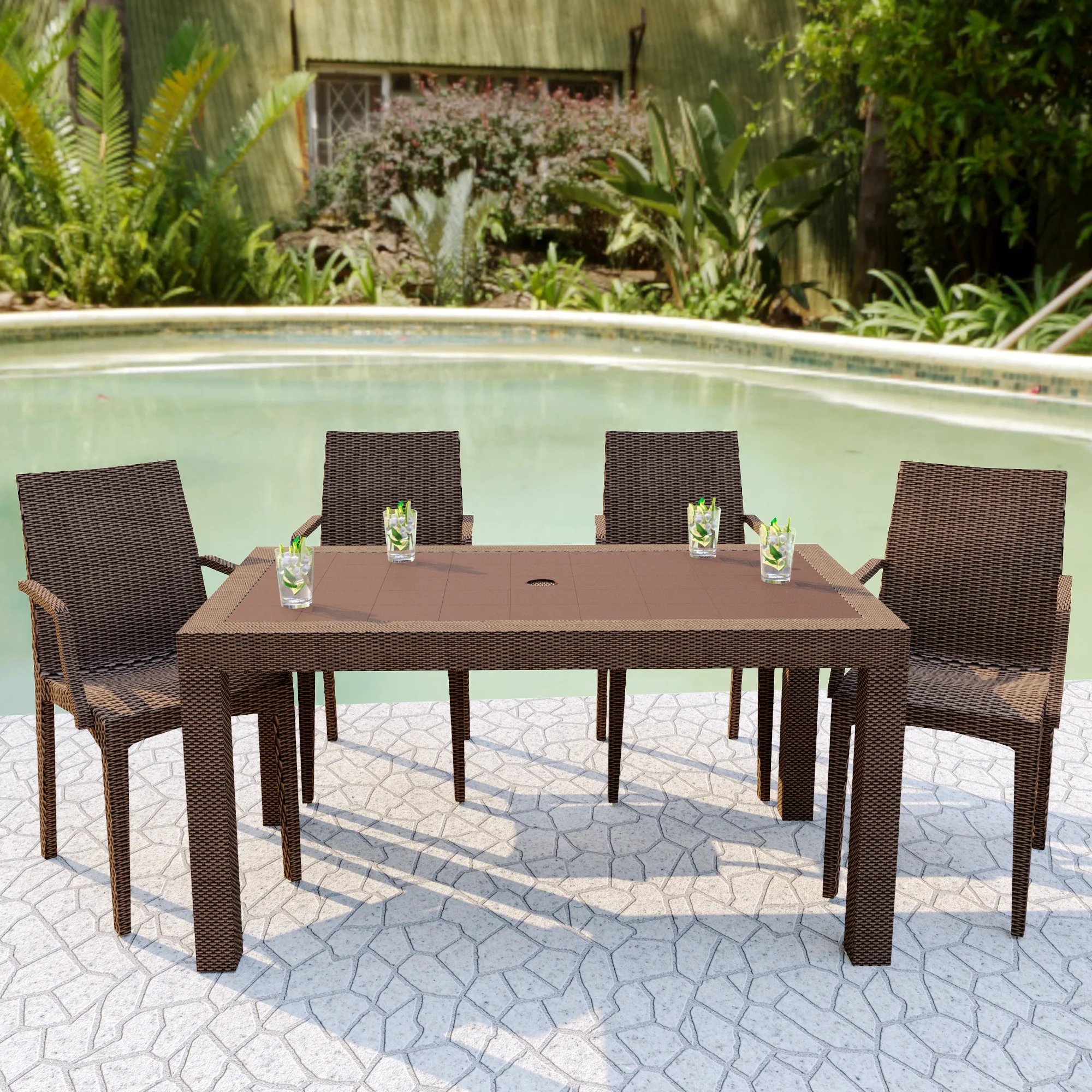 Mace Weave Design Outdoor Dining Table