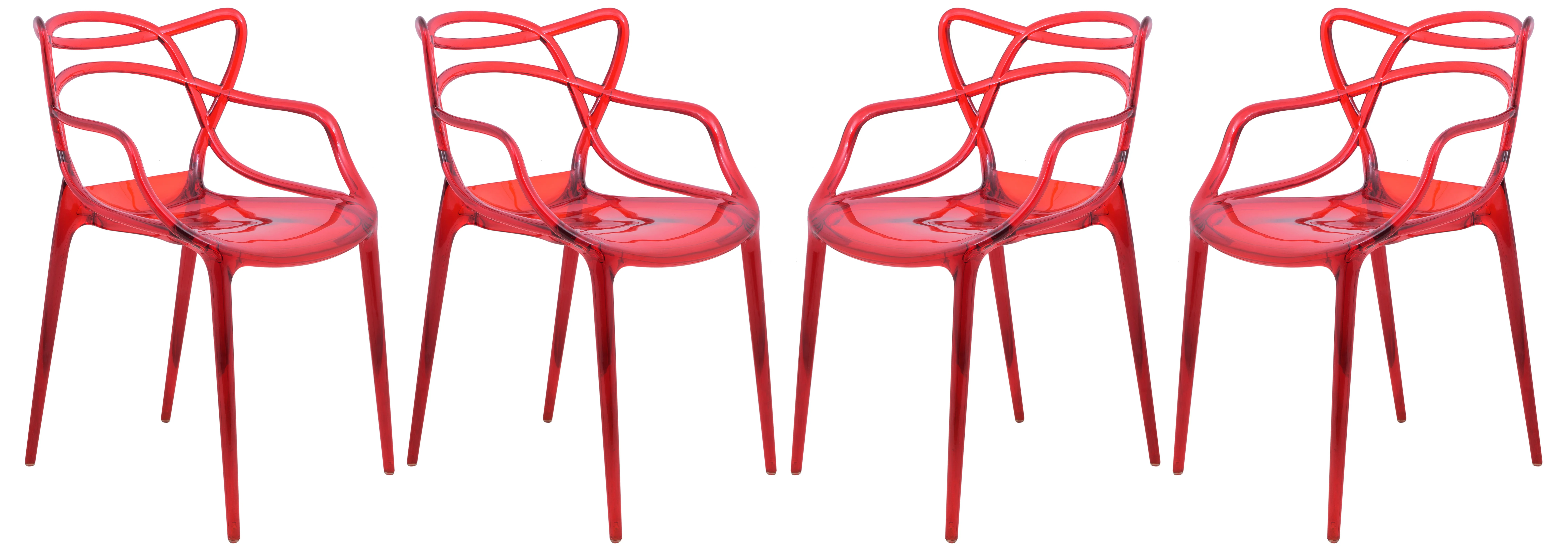 Milan Modern Wire Design Chair, Set of 4