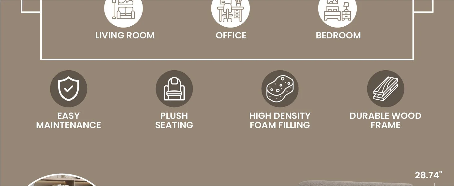 Nyta Collection Modern Accent Chair in Grey Linen