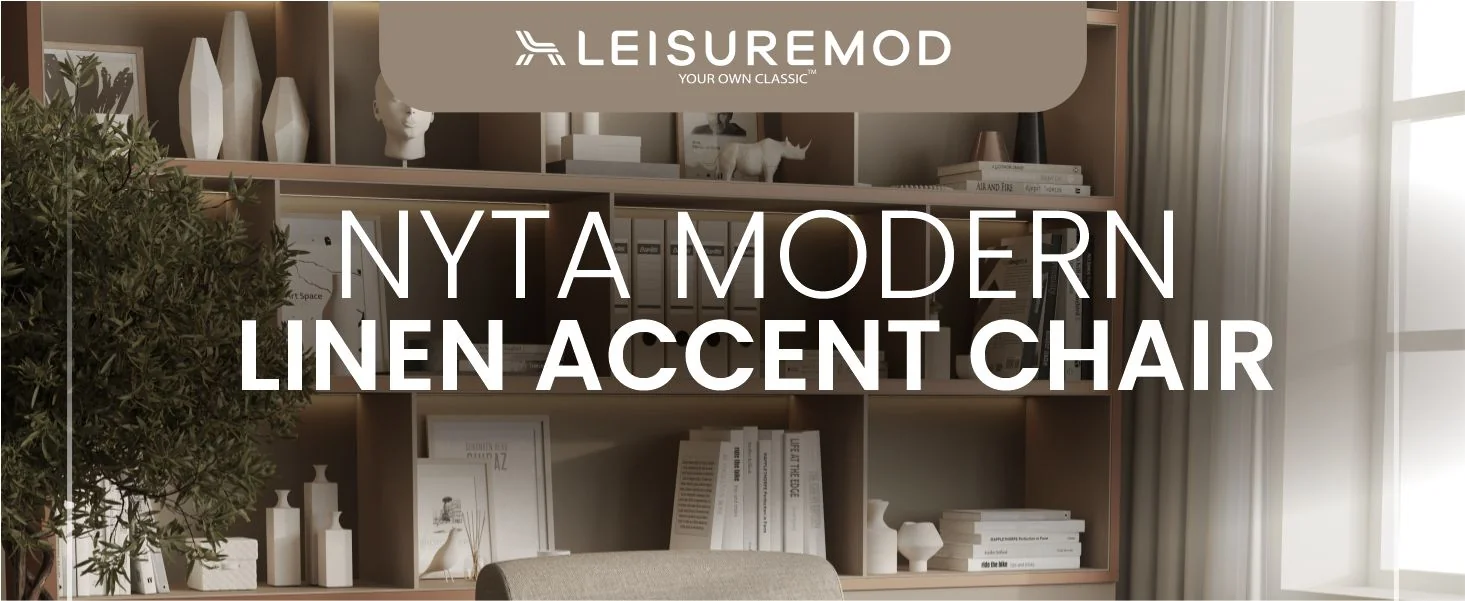 Nyta Collection Modern Accent Chair in Grey Linen