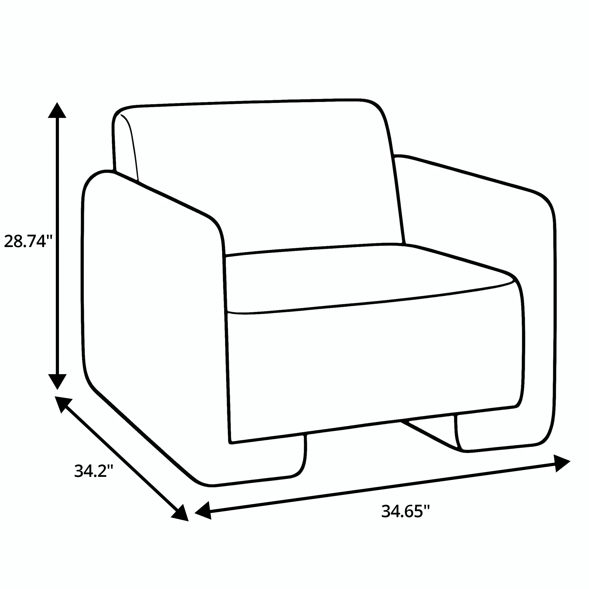 Nyta Collection Modern Accent Chair in Grey Linen