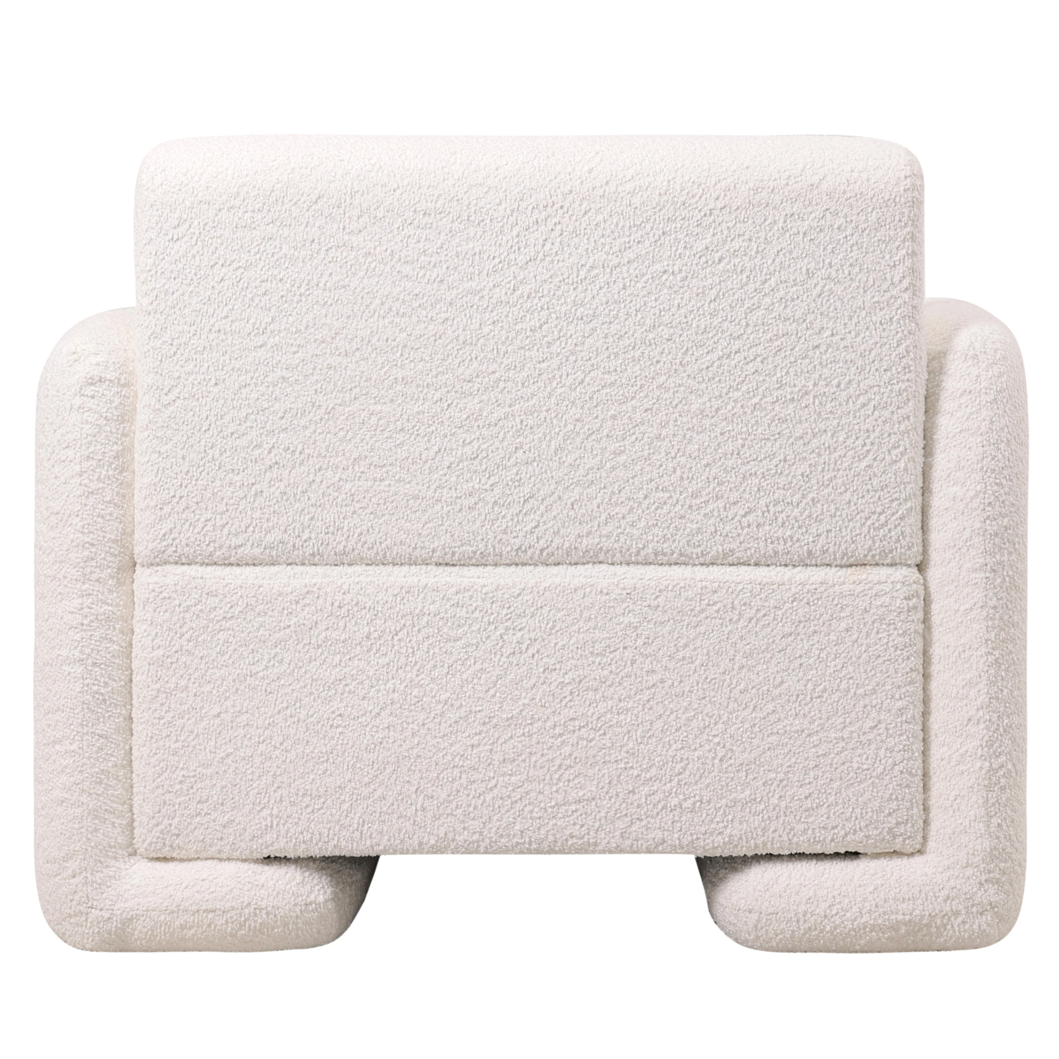 Nyta Collection Modern Accent Chair in White Boucle