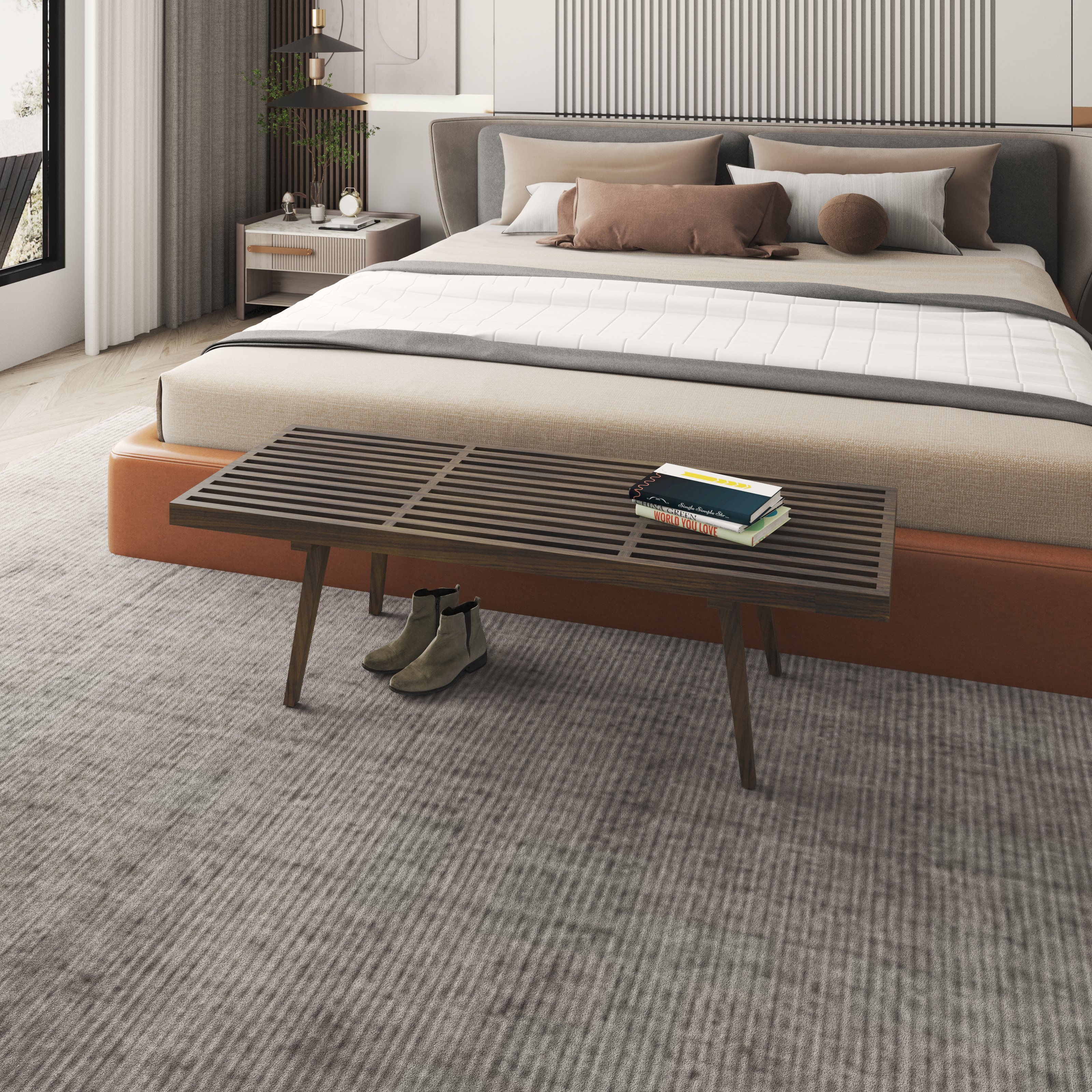 Mid-Century Inwood Platform Bench - 5 Feet