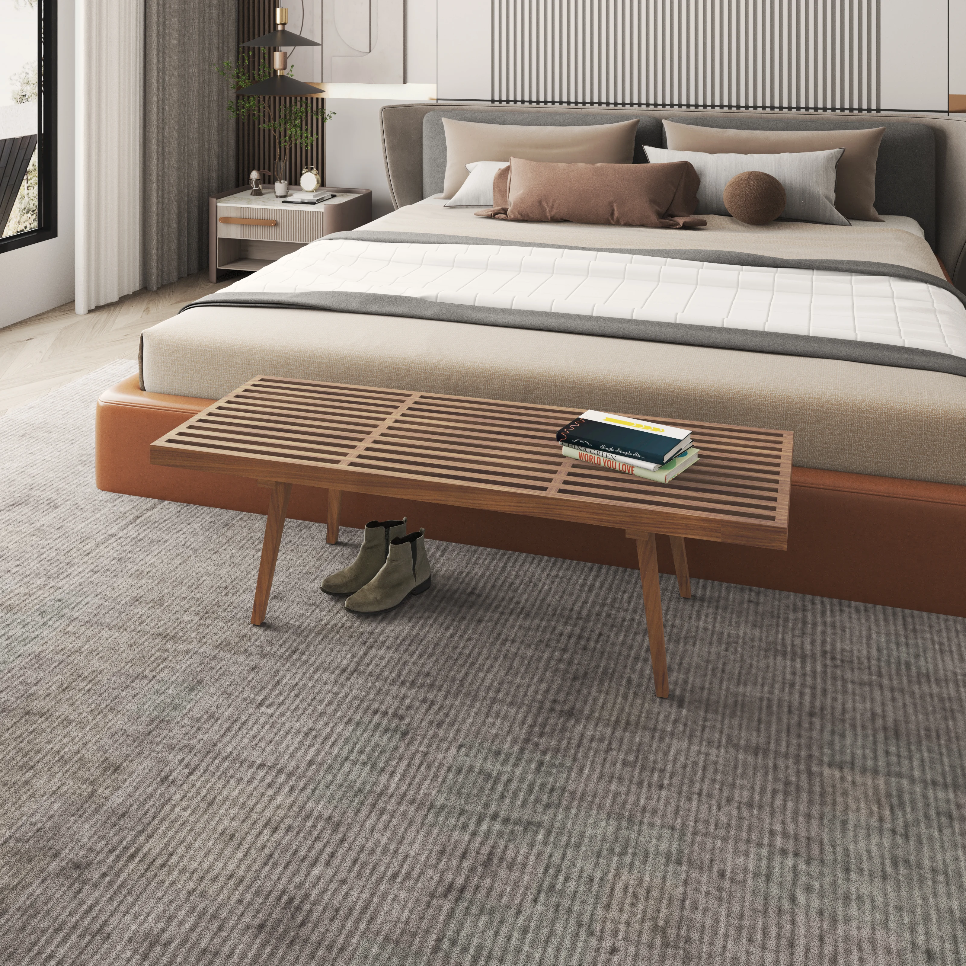 Mid-Century Inwood Platform Bench - 5 Feet