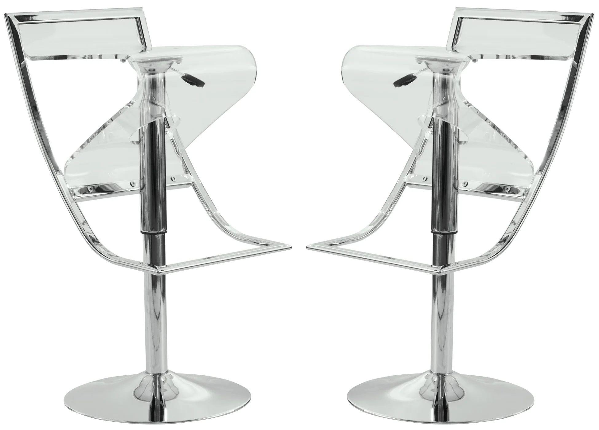 Napoli Transparent Acrylic Bar/Counter Stool, Set of 2