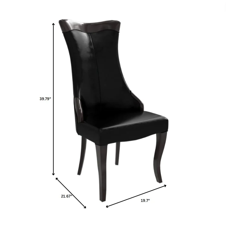 Novara Collection Modern Wooden Dining Chair in Black