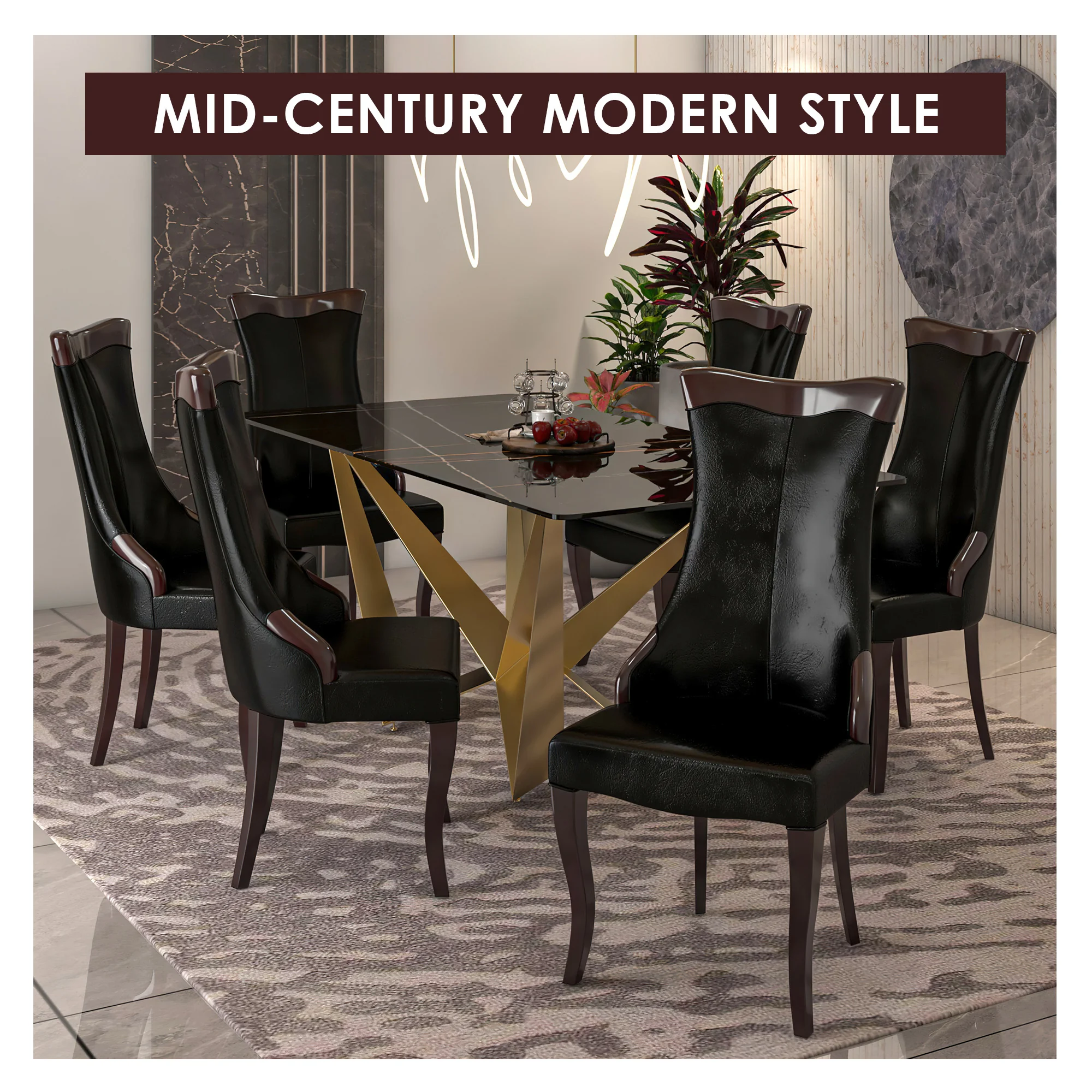 Novara Collection Modern Wooden Dining Chair in Black