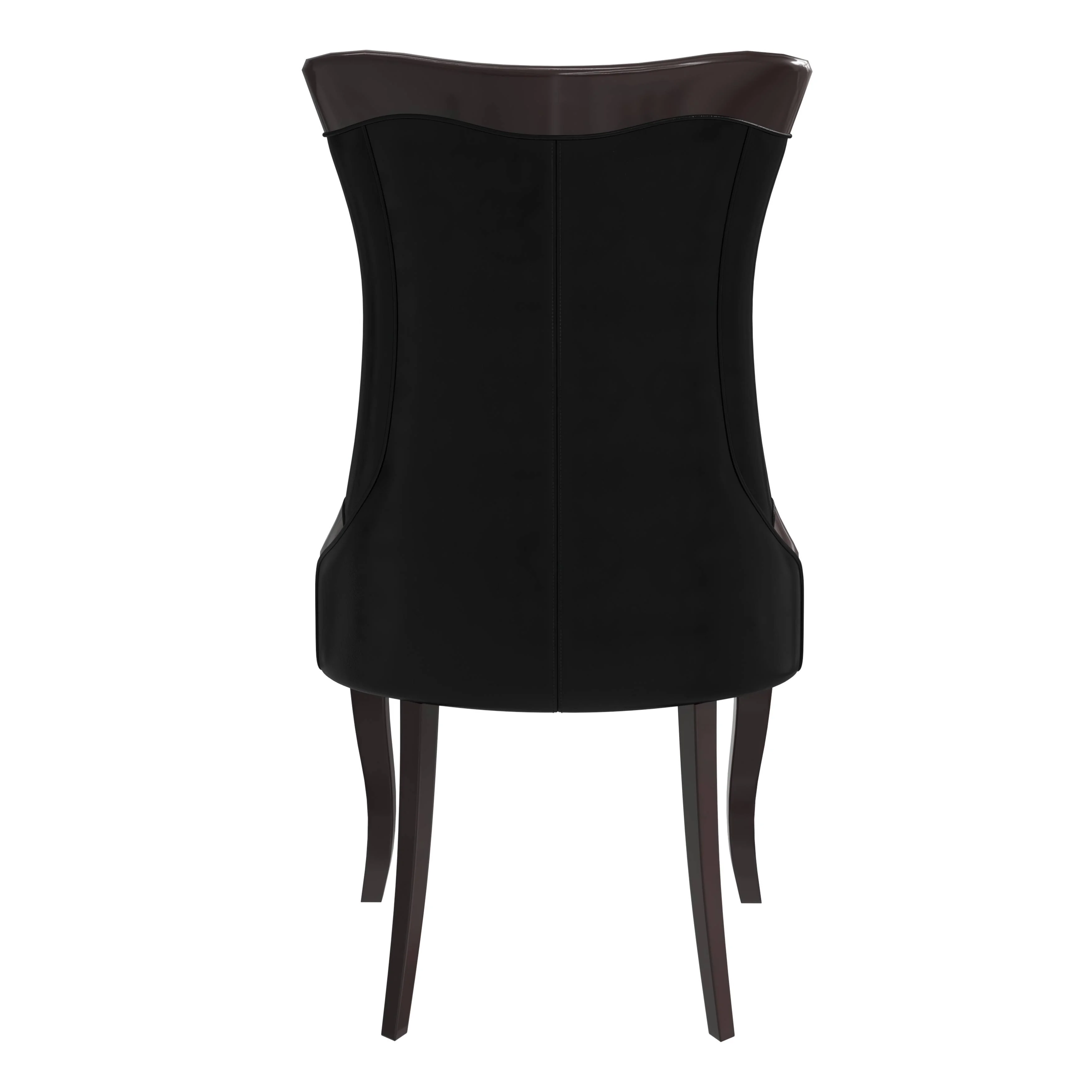 Novara Collection Modern Wooden Dining Chair in Black Set of 2