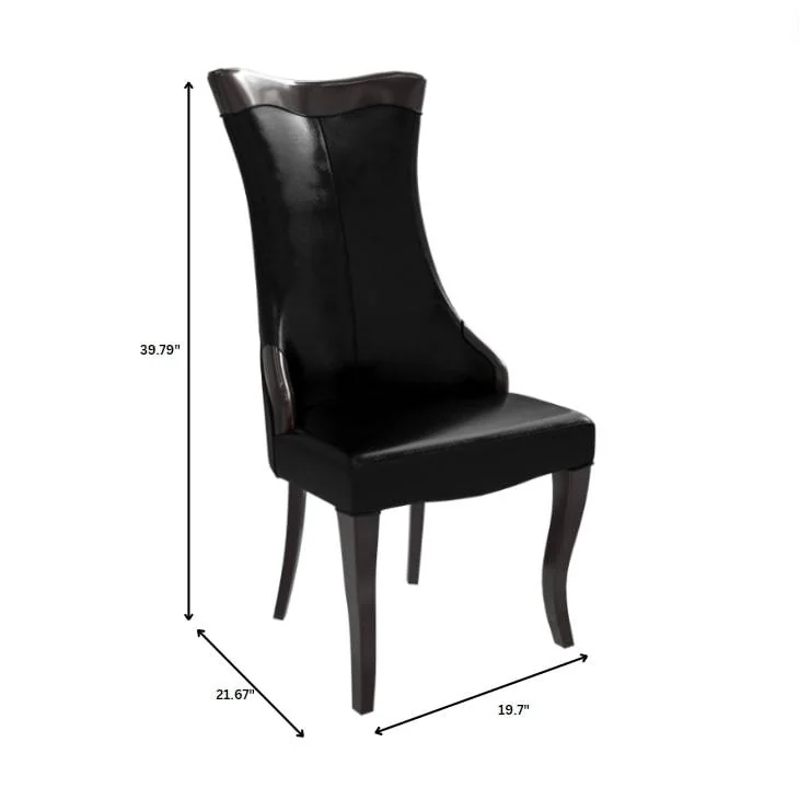 Novara Collection Modern Wooden Dining Chair in Black Set of 2