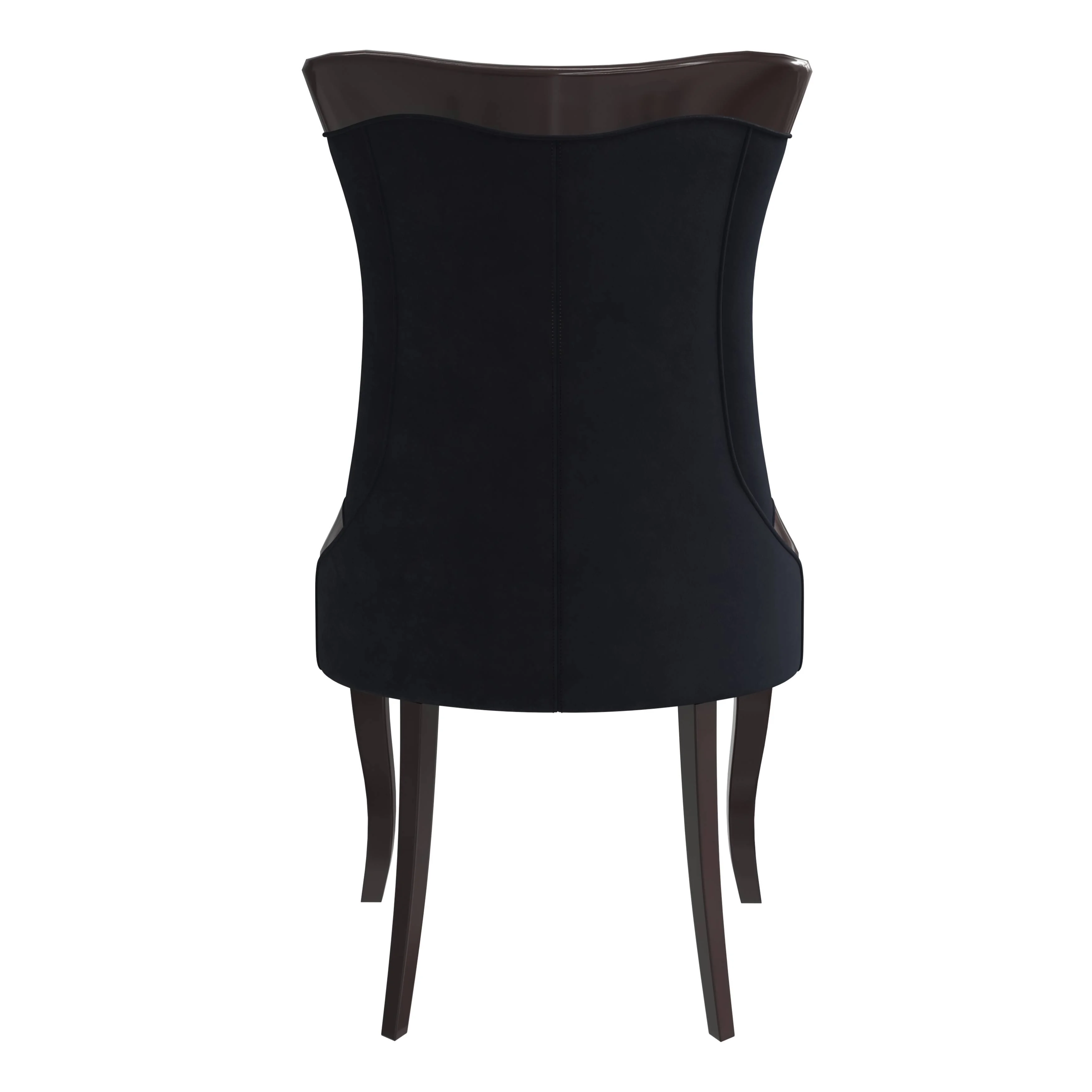 Novara Collection Modern Wooden Dining Chair in Black Velvet Set of 4