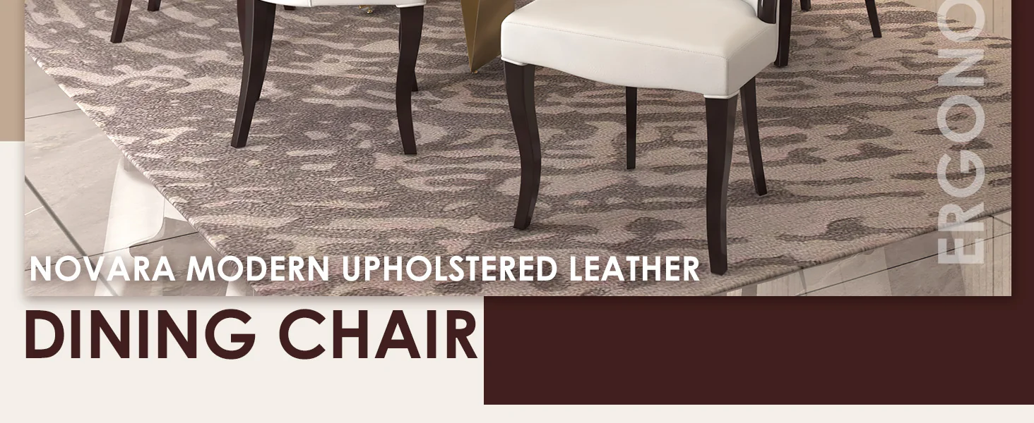 Novara Collection Modern Wooden Dining Chair in Light Cream