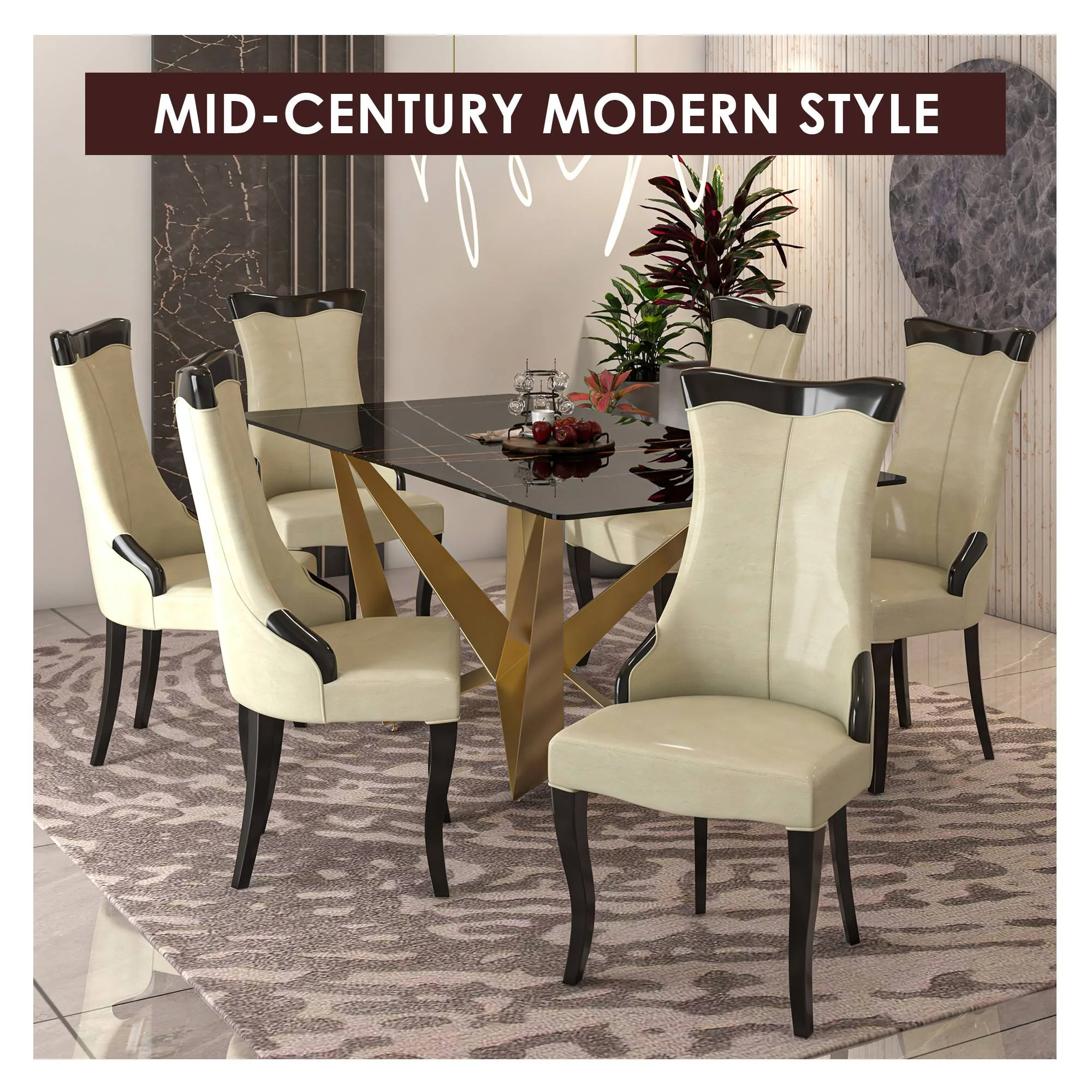 Novara Collection Modern Wooden Dining Chair in Light Cream Set of 4