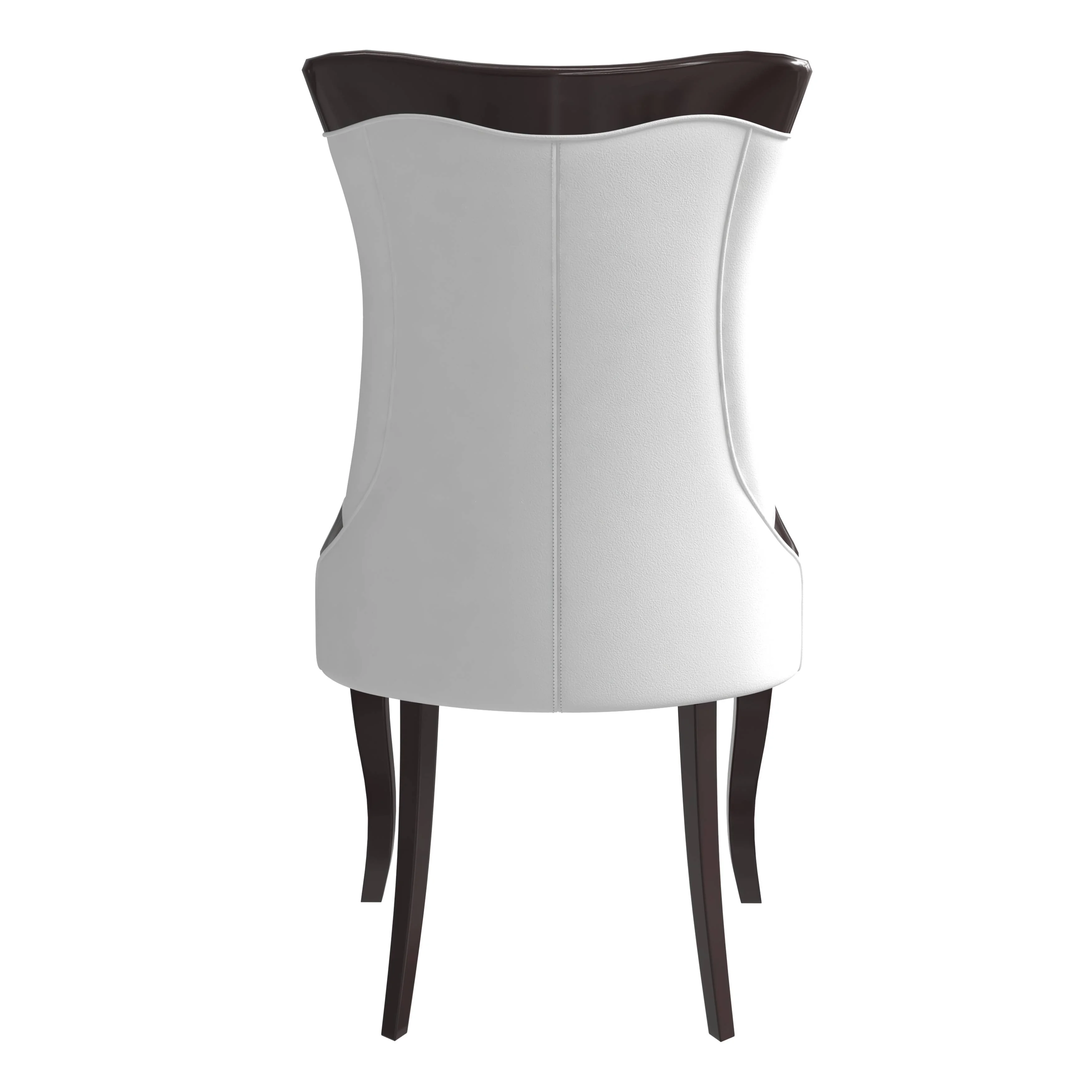 Novara Collection Modern Wooden Dining Chair in Off White Velvet Set of 2