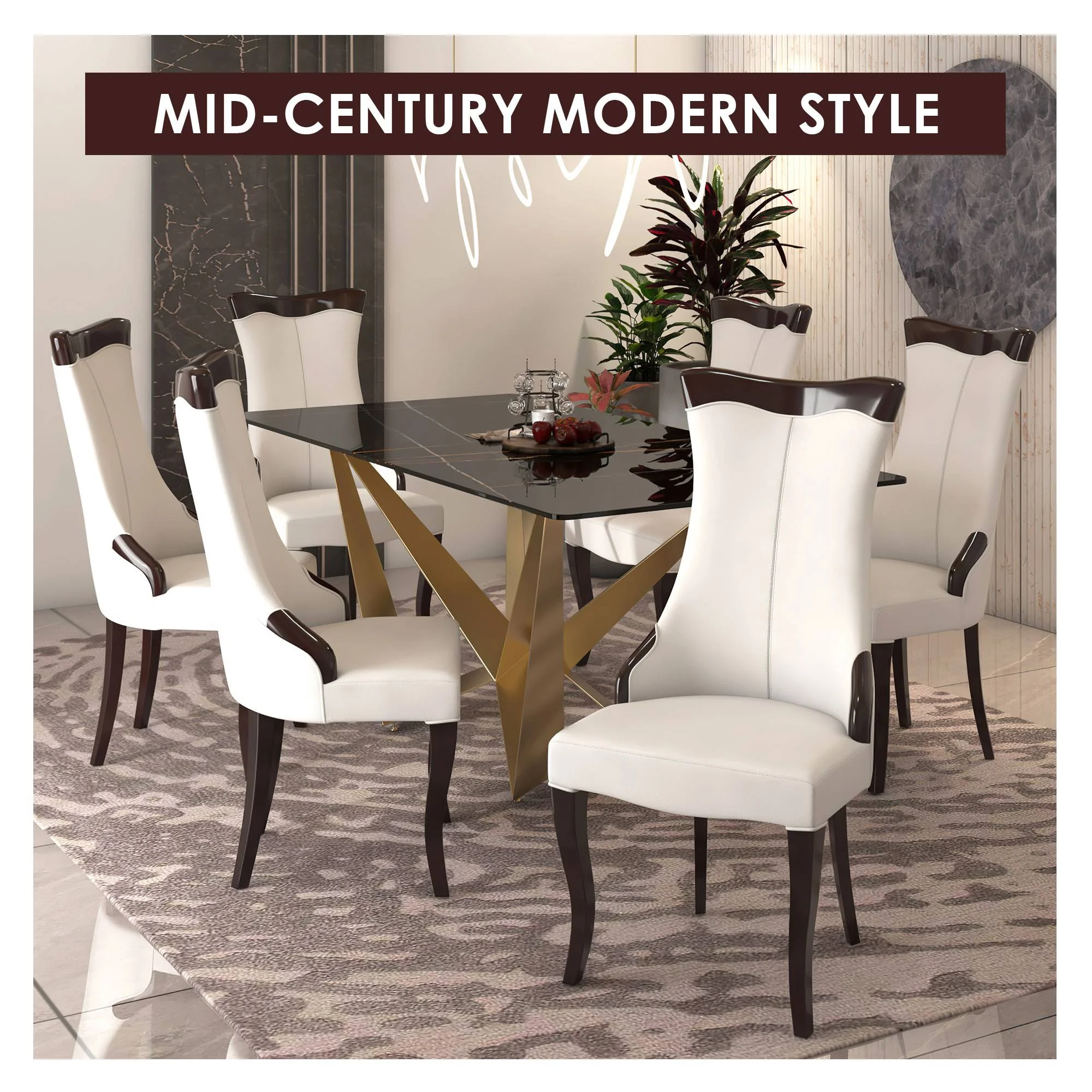 Novara Collection Modern Wooden Dining Chair in Off White Velvet Set of 4