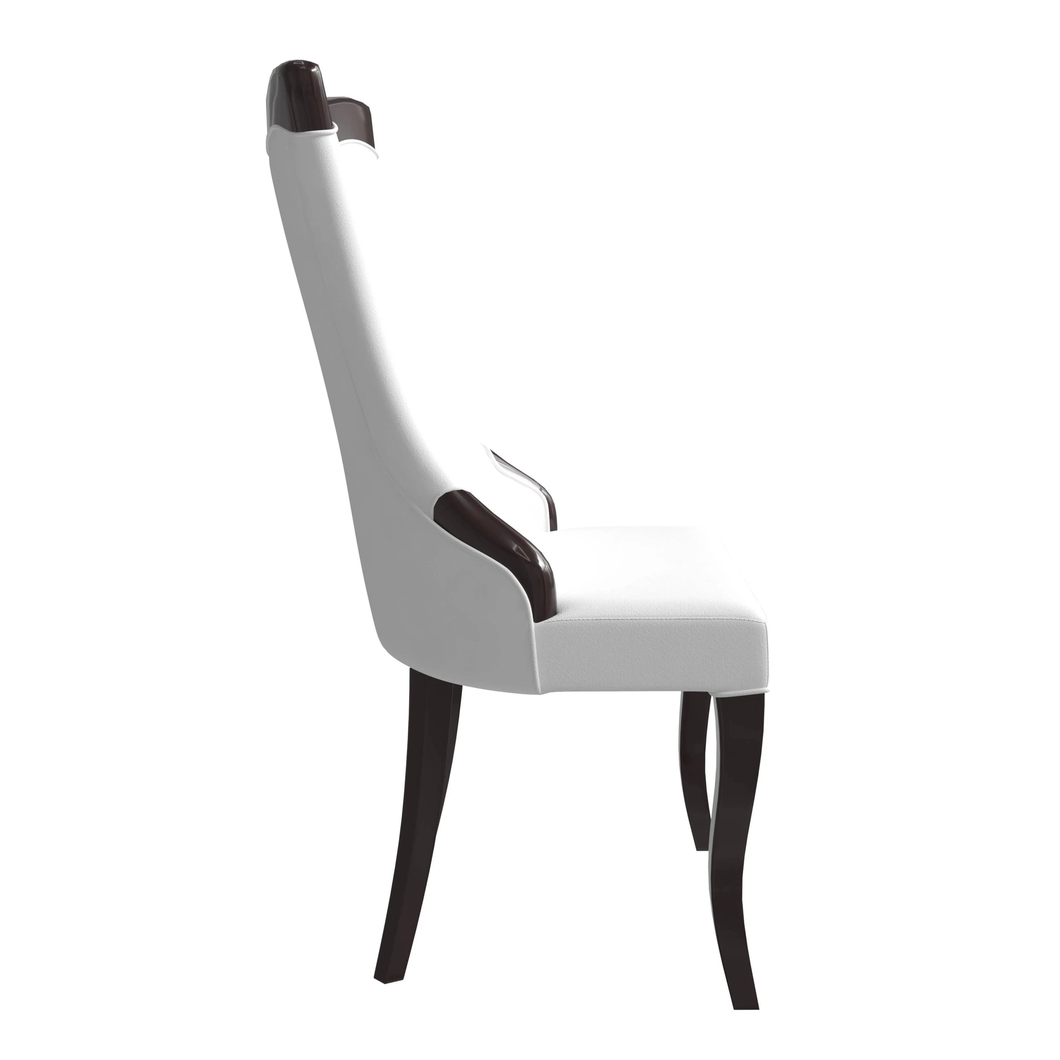 Novara Collection Modern Wooden Dining Chair in Off White Velvet Set of 4