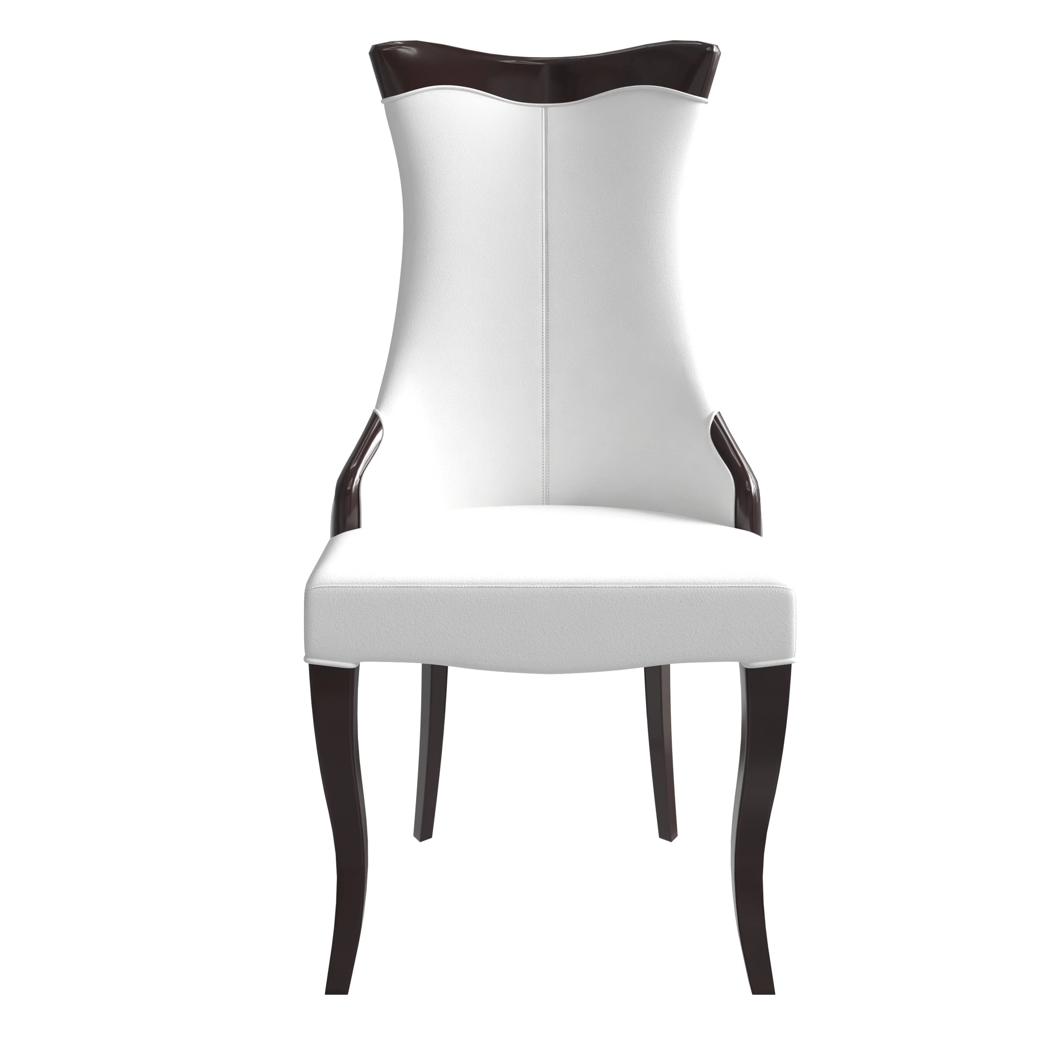 Novara Collection Modern Wooden Dining Chair in Off White Velvet Set of 4
