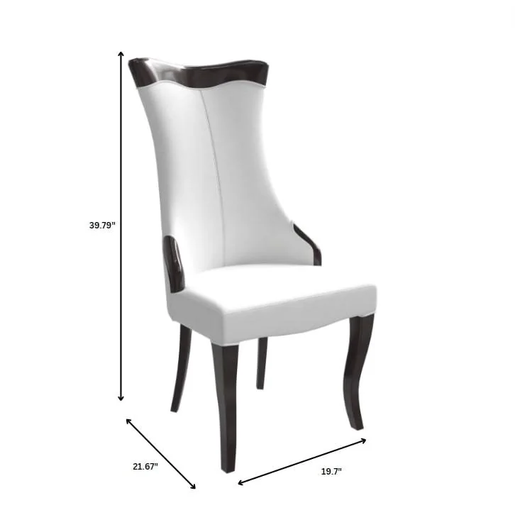 Novara Collection Modern Wooden Dining Chair in Off White Velvet Set of 4