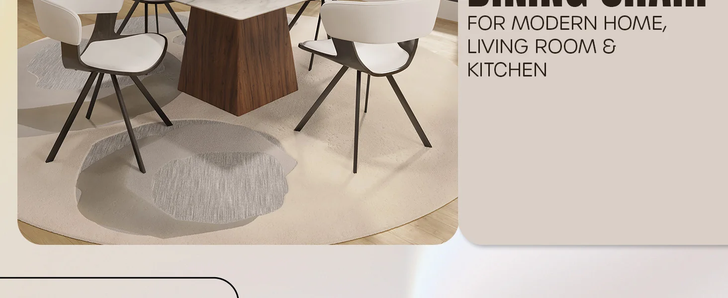 Wooden Dining Chair Modern style Nymia Collection Walnut Glazed Color in White